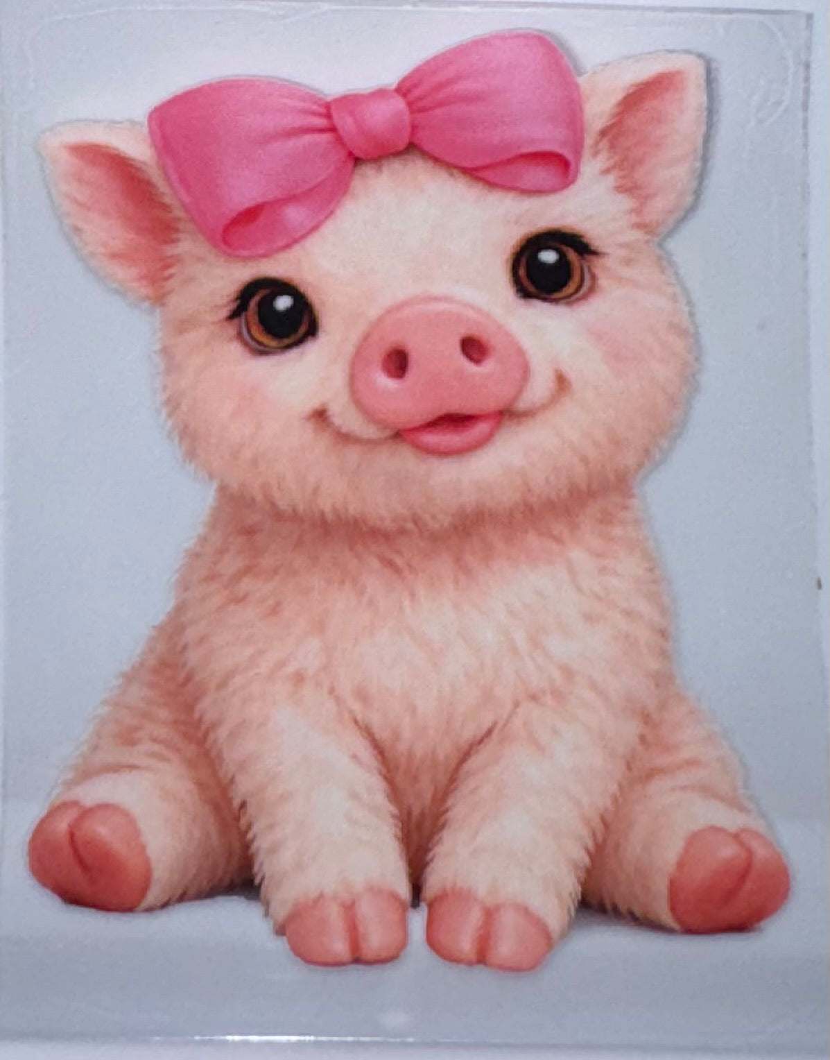Pig with pink bow decal
