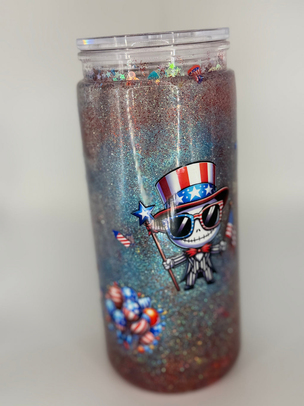 20 oz Patriot Jack S snow globe cup