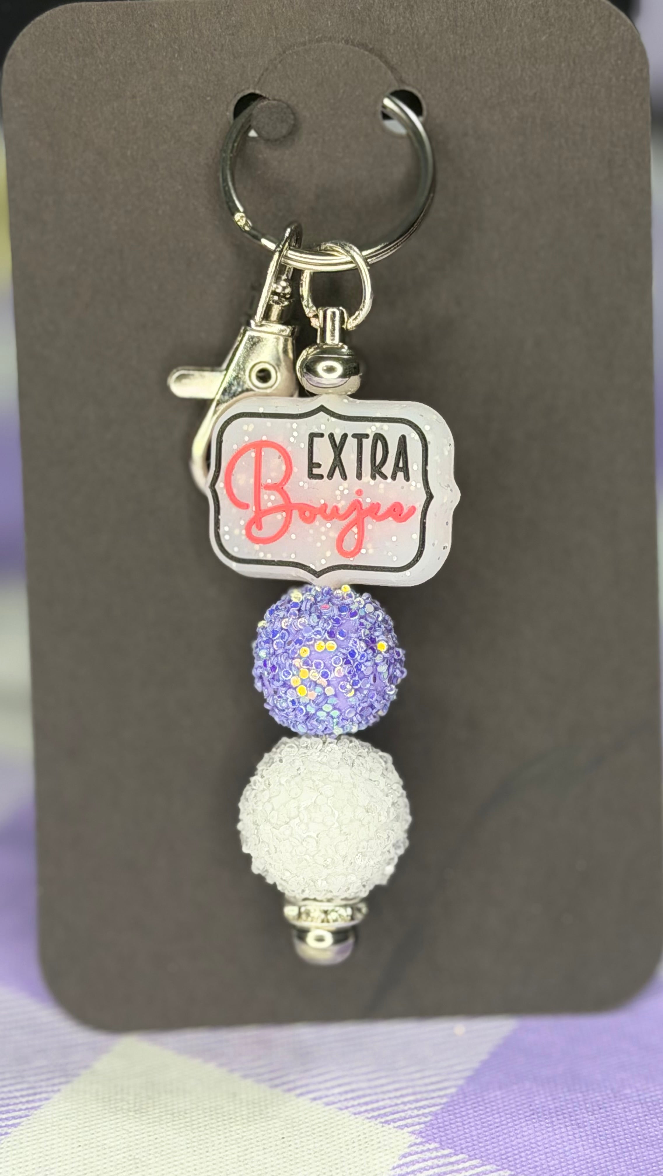 Extra Boujee beaded key chain