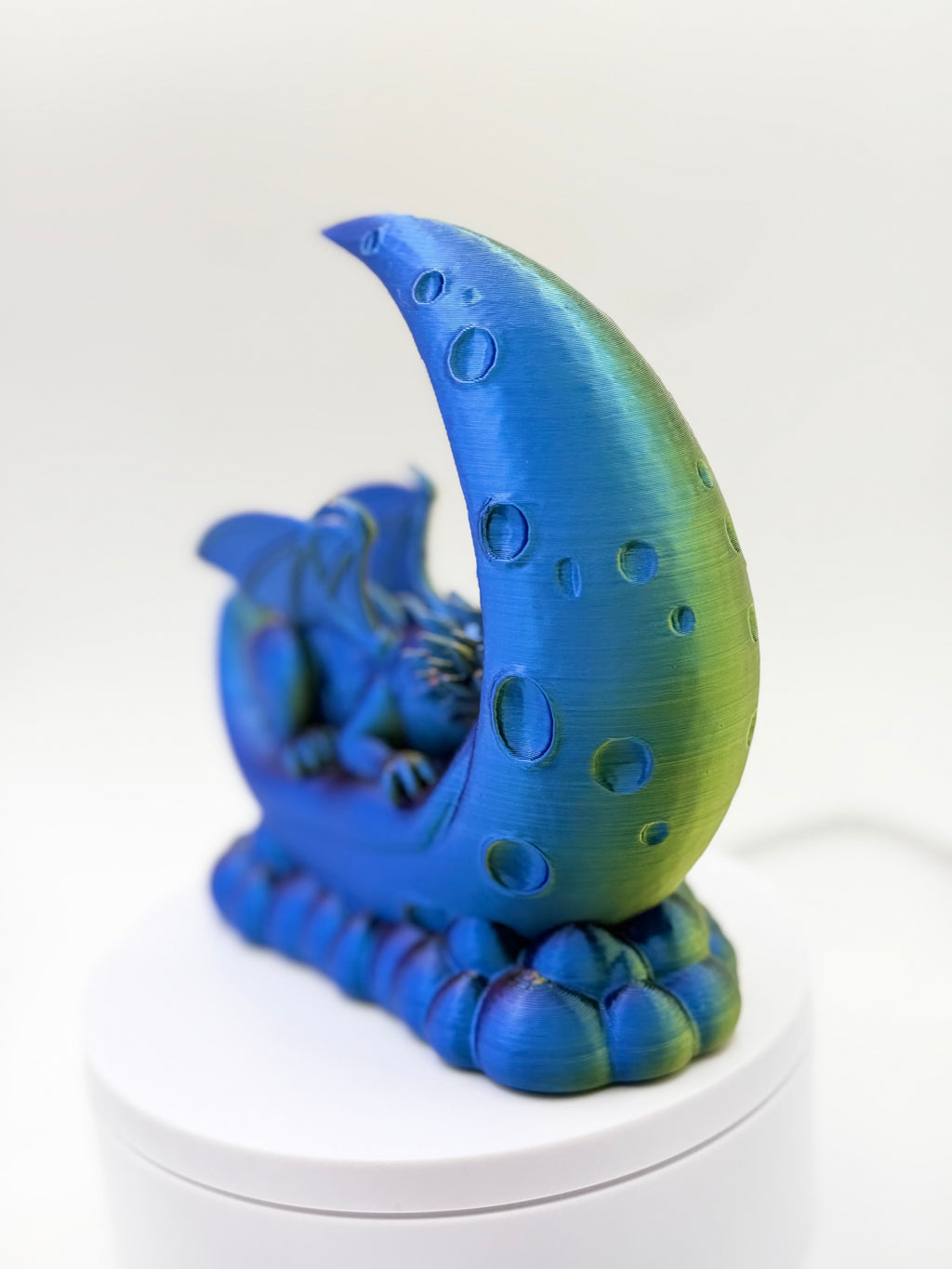 3D printed Sleeping Dragon on the Moon