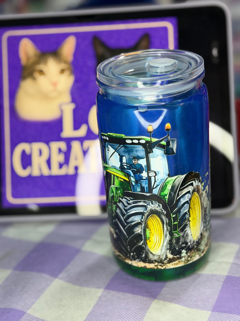 16 oz J Deere lava snow globe cup