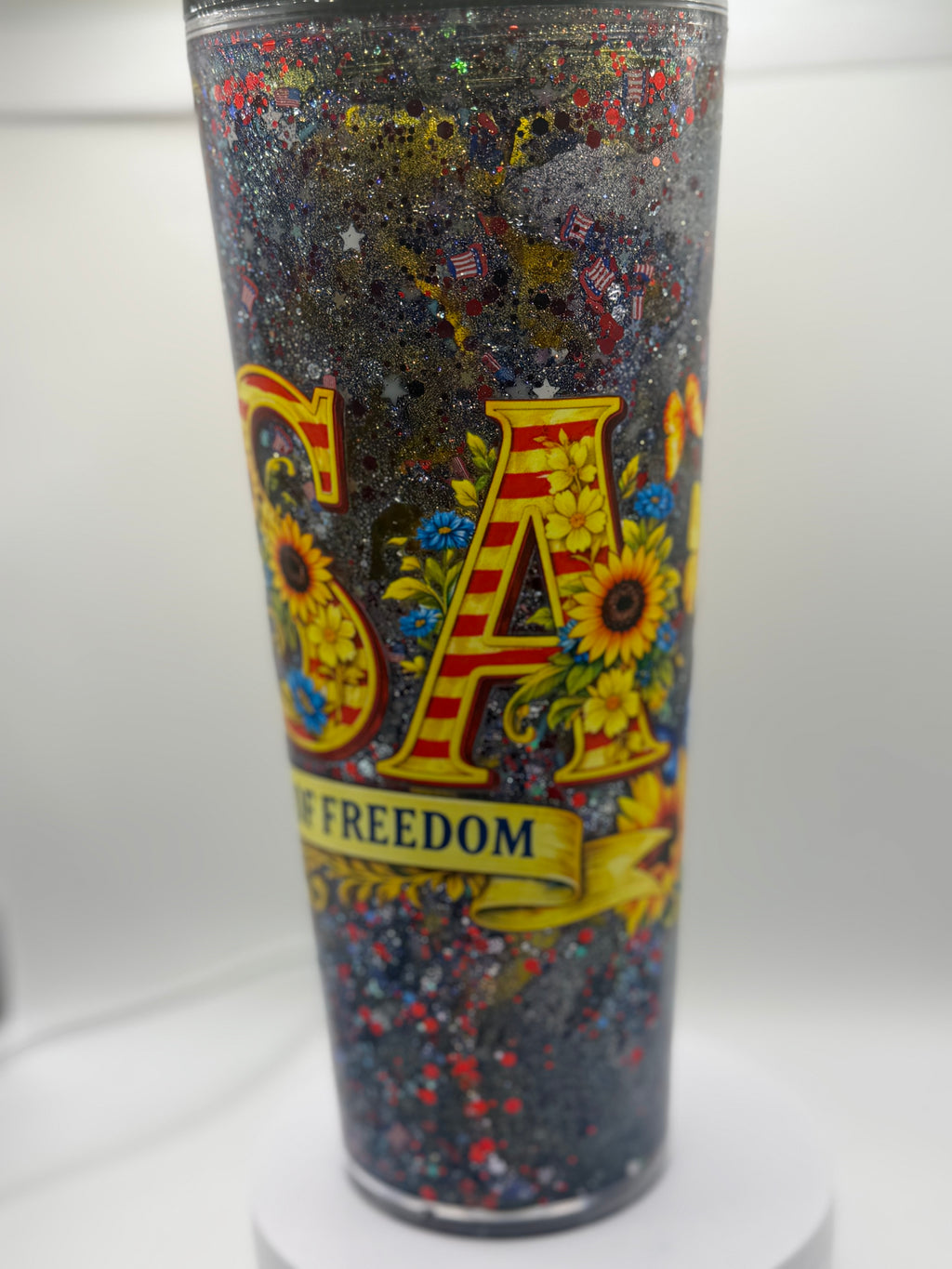 24 oz USA 250 years of Freedom snow globe cup