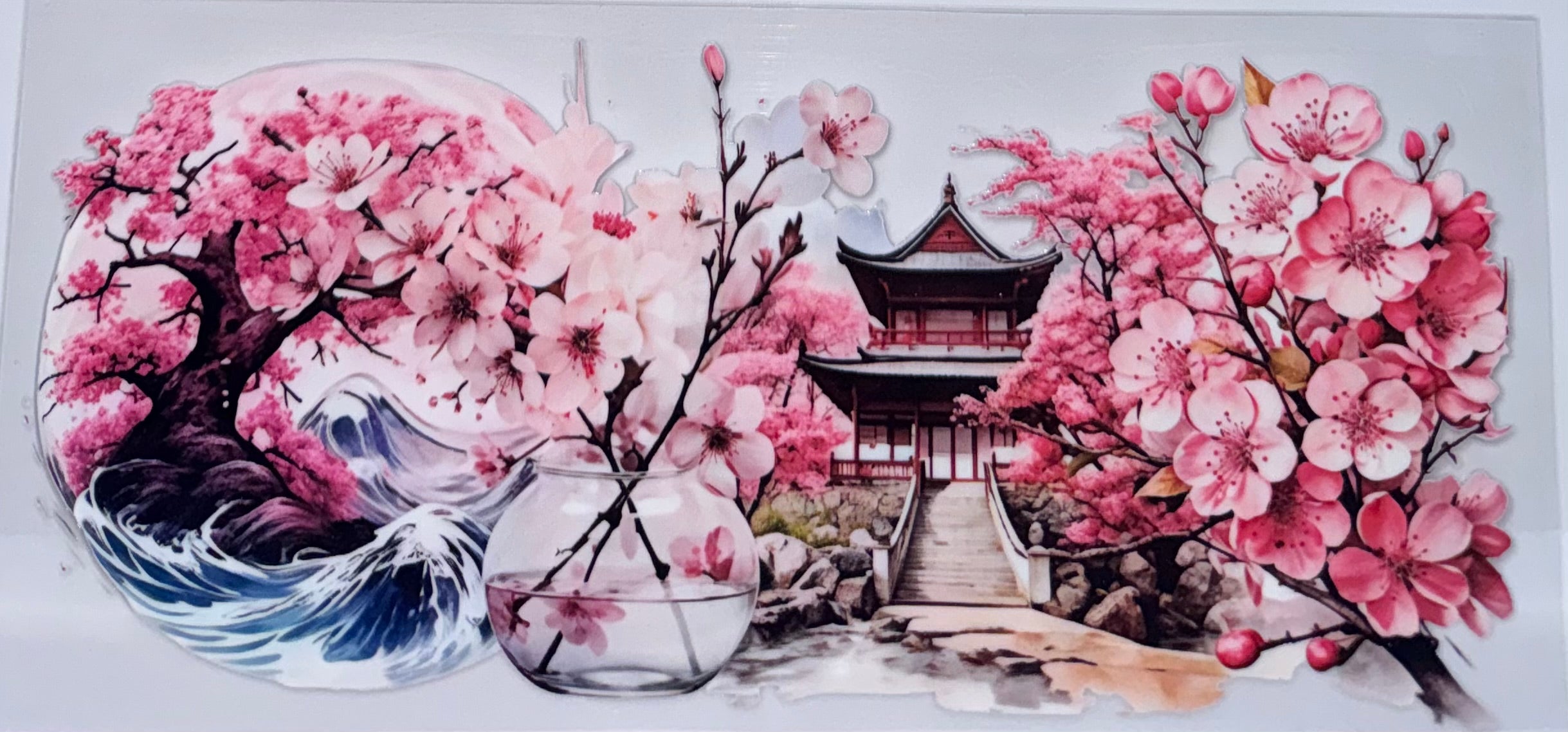 Japanese Pagoda and Cherry Blossom wrap