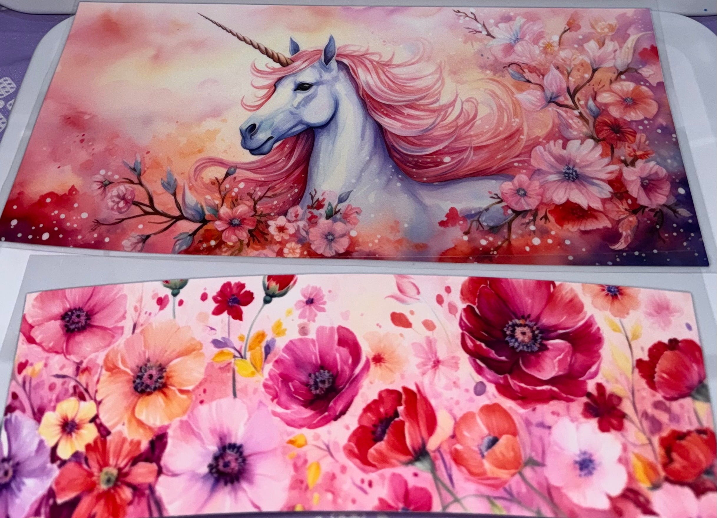 Pastel Unicorn and Flower Bouquet 40 oz wrap