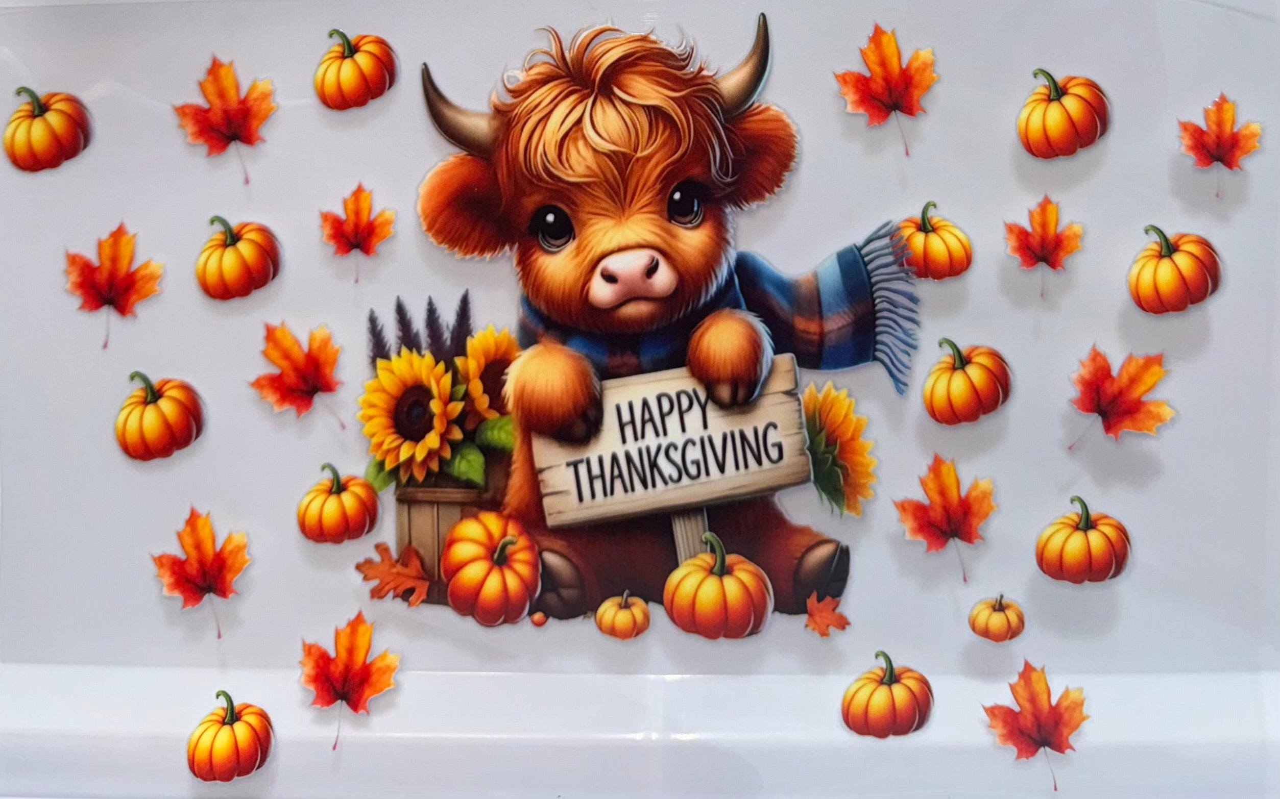 Happy Thanksgiving Cow wrap