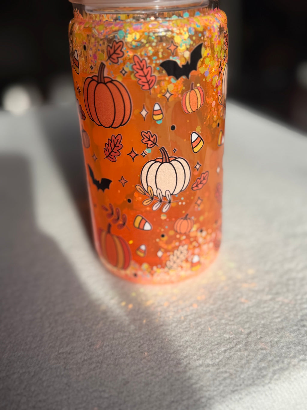 16 oz cute ghost snow globe cup