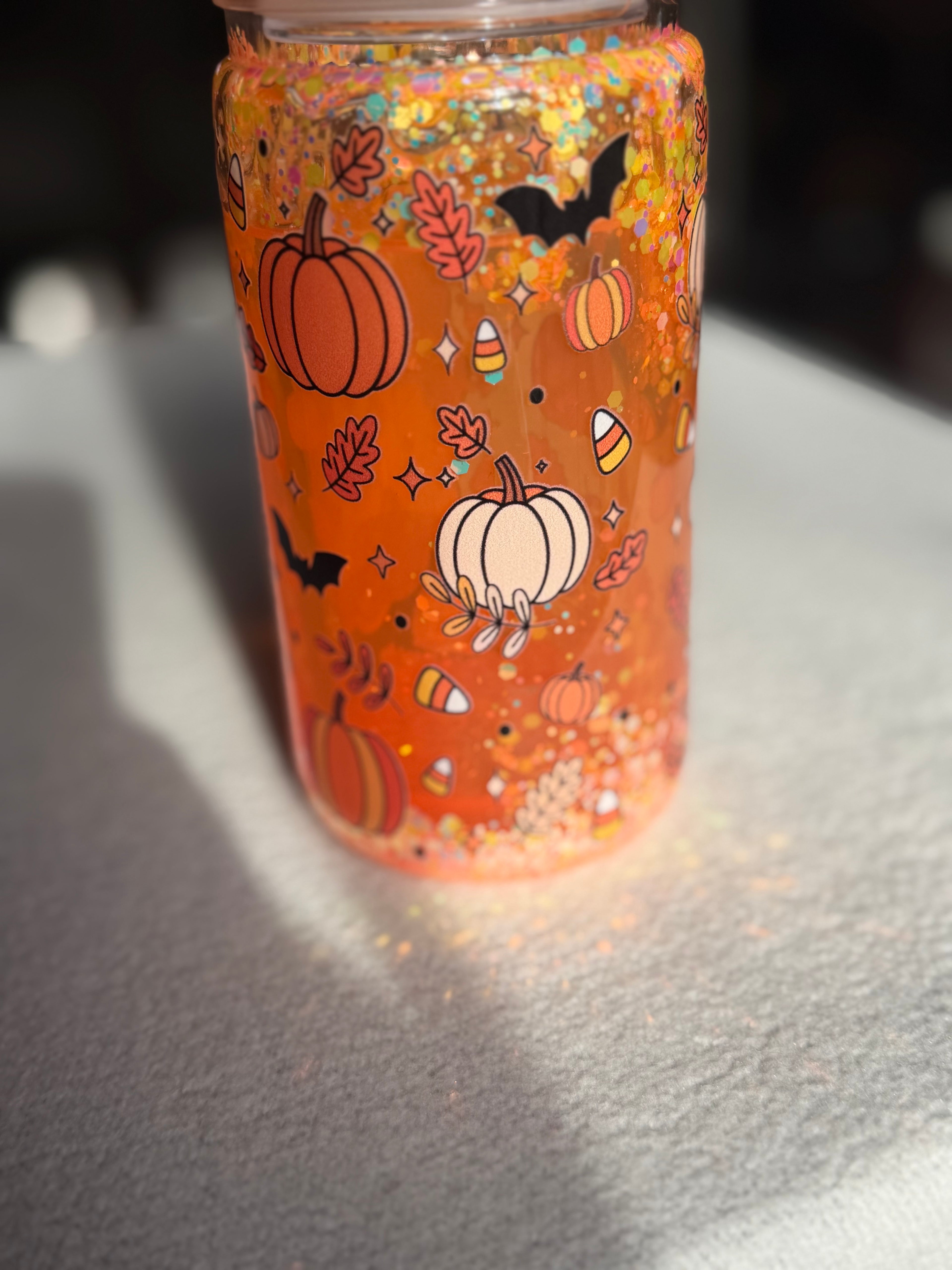 16 oz cute ghost snow globe cup