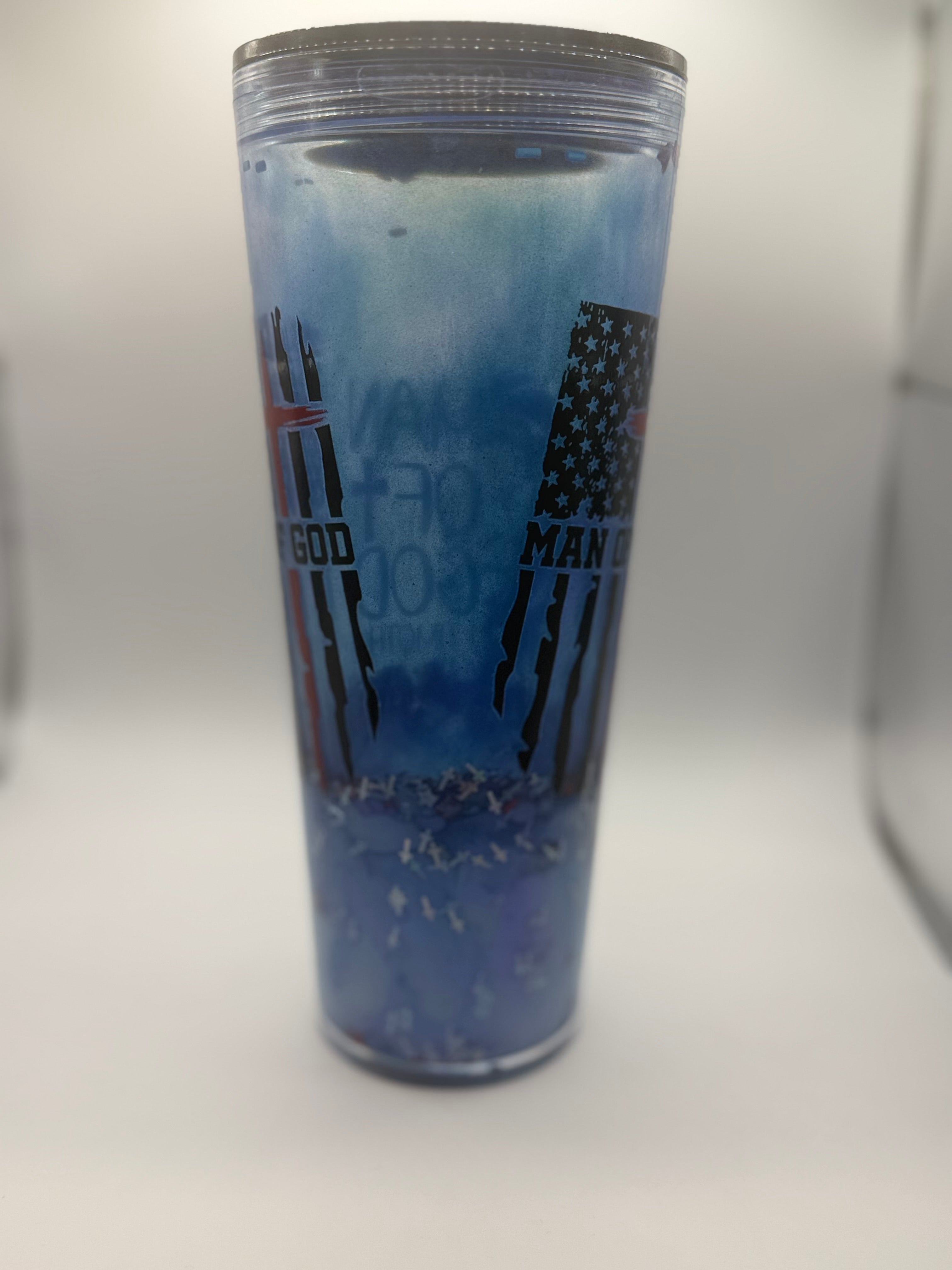 24 oz Man of God snow globe cup