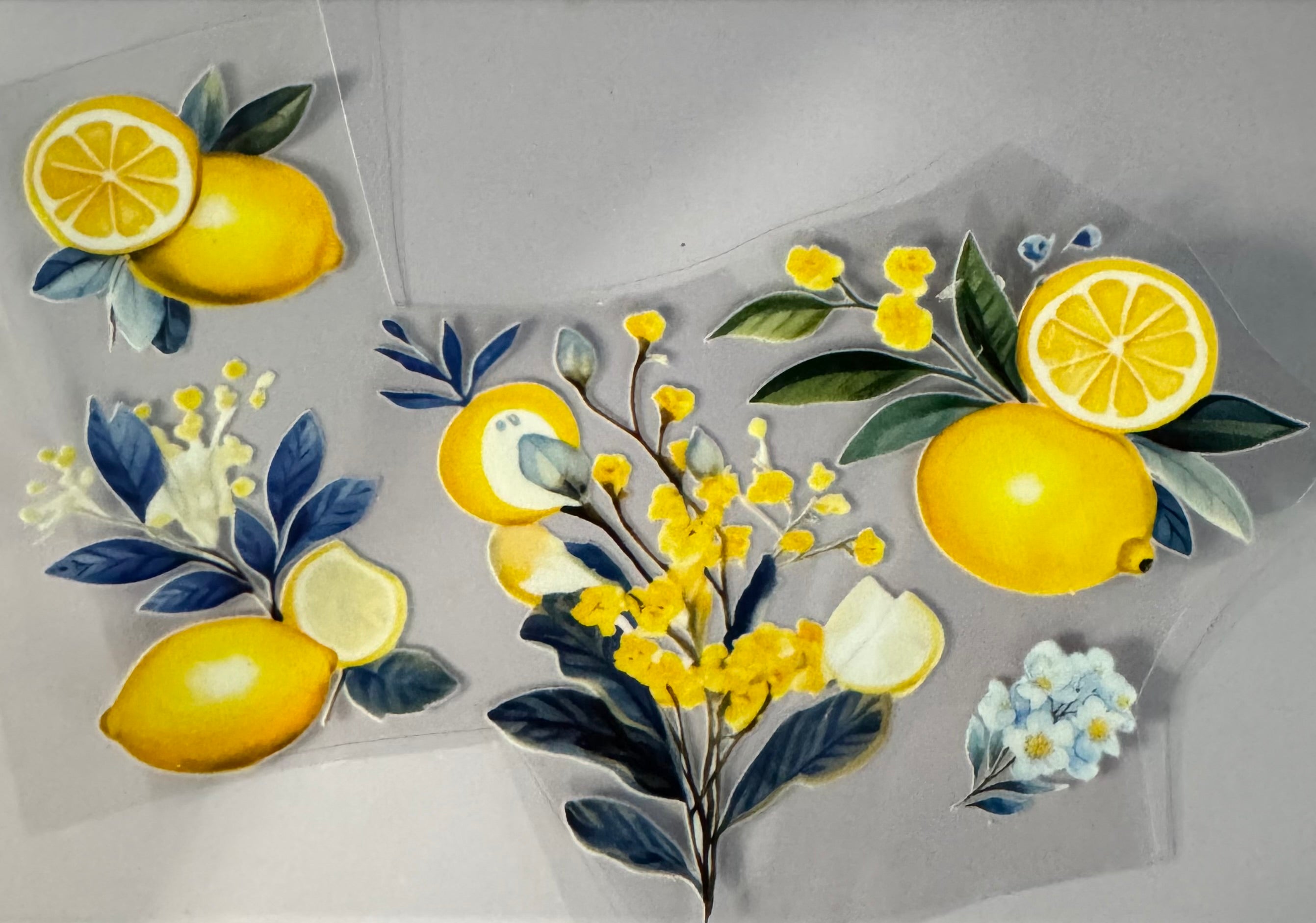 Lemon & Flowers decal