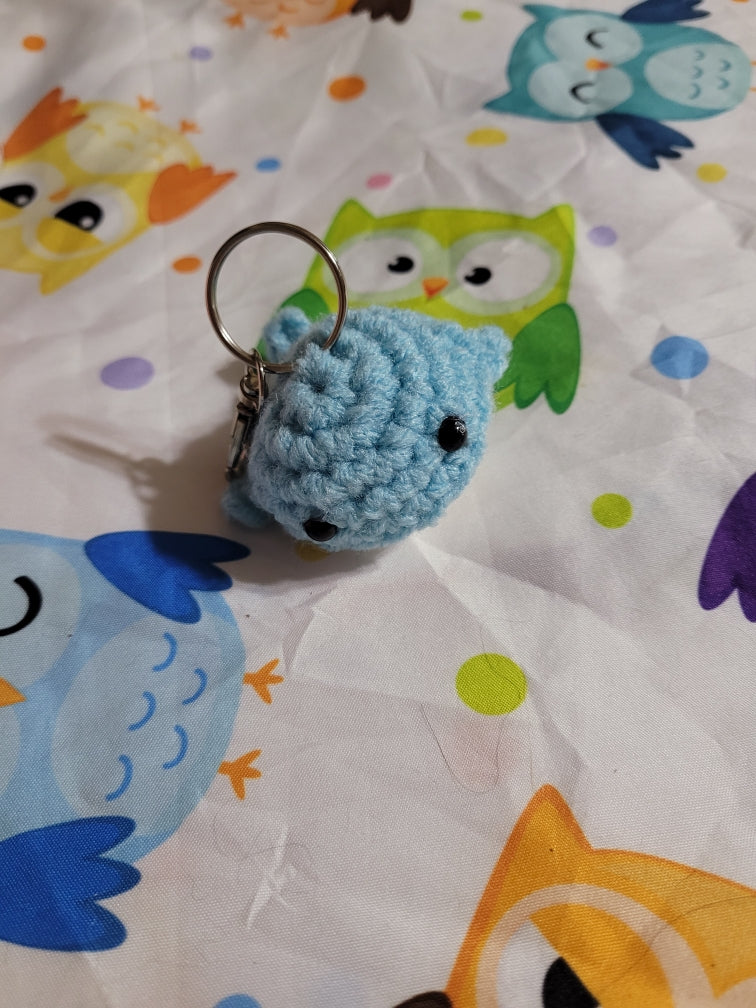 Crocheted Whale keychain