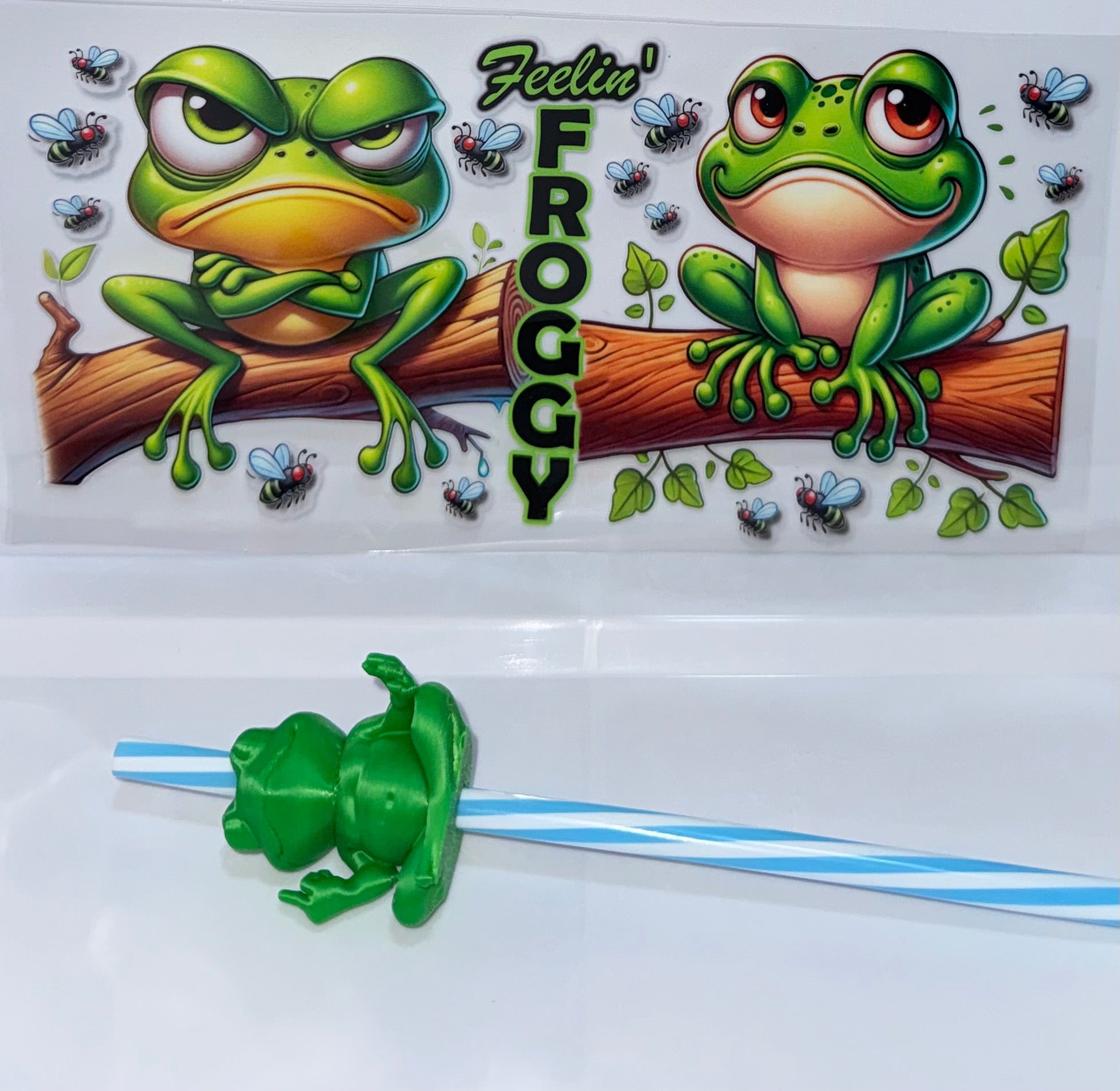 Feelin’ Froggy Wrap, Straw and Topper set