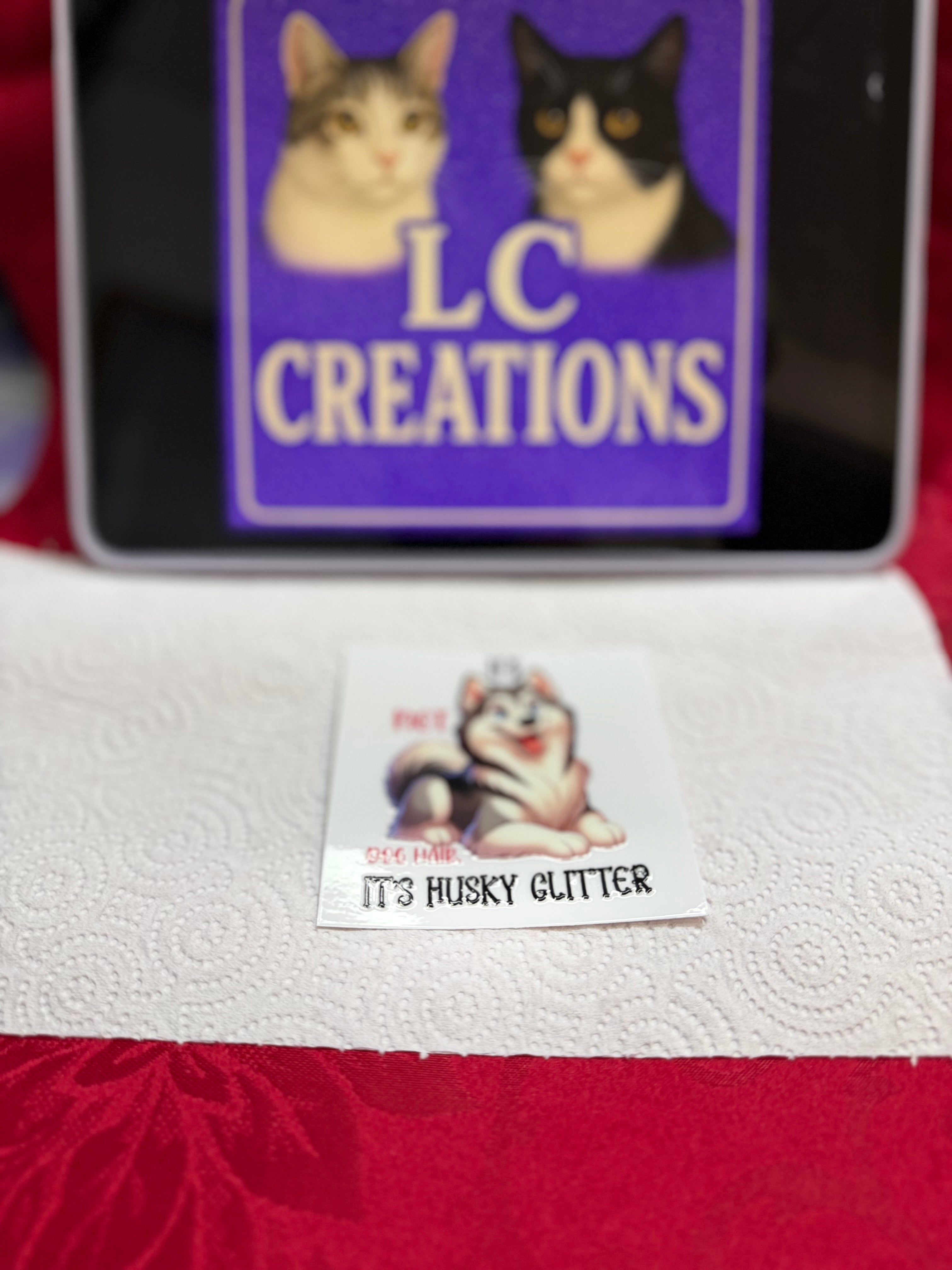 It’s Husky glitter decal