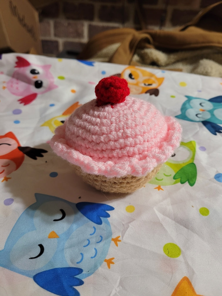 Crocheted Pink cupcake