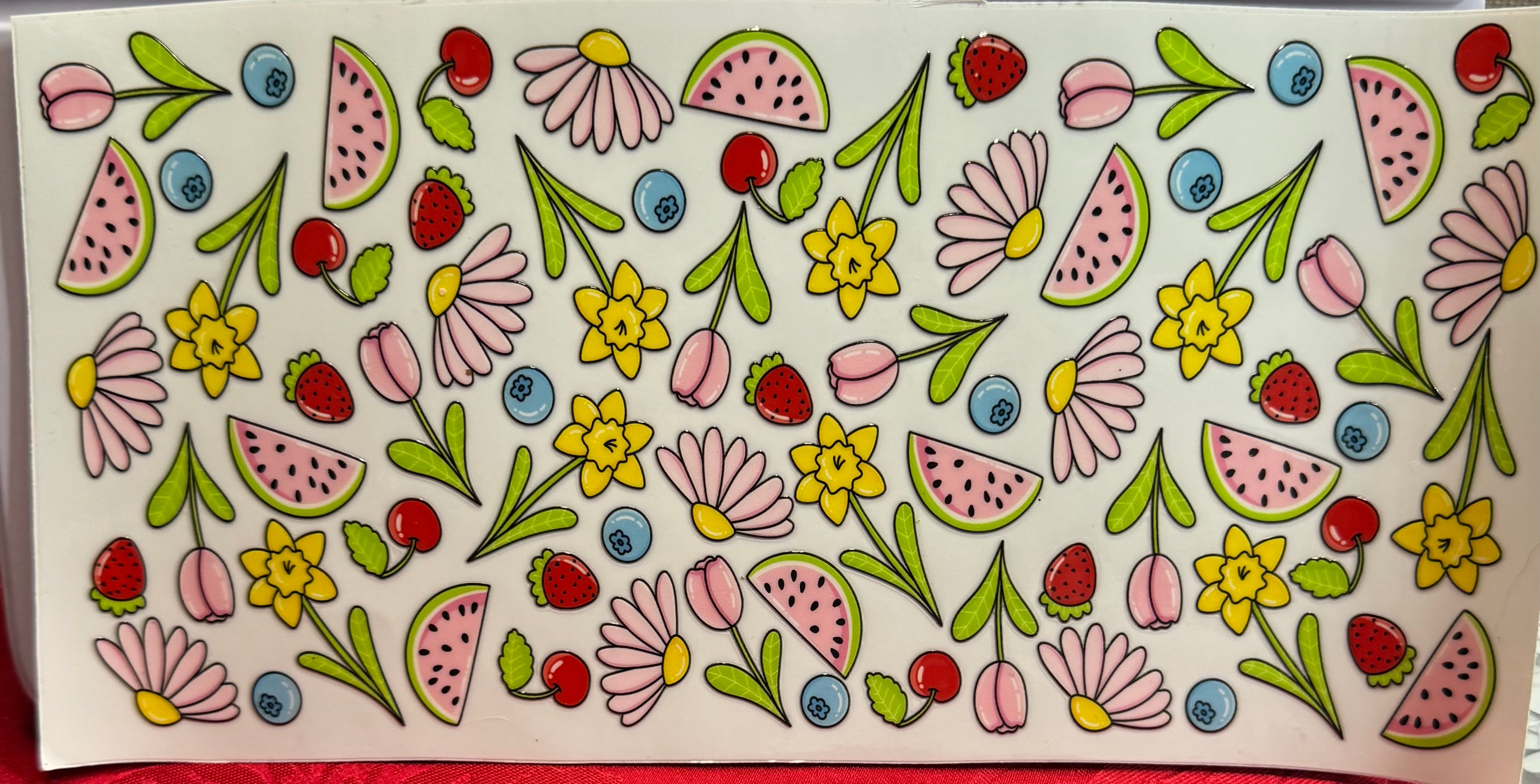 Watermelon and flowers wrap