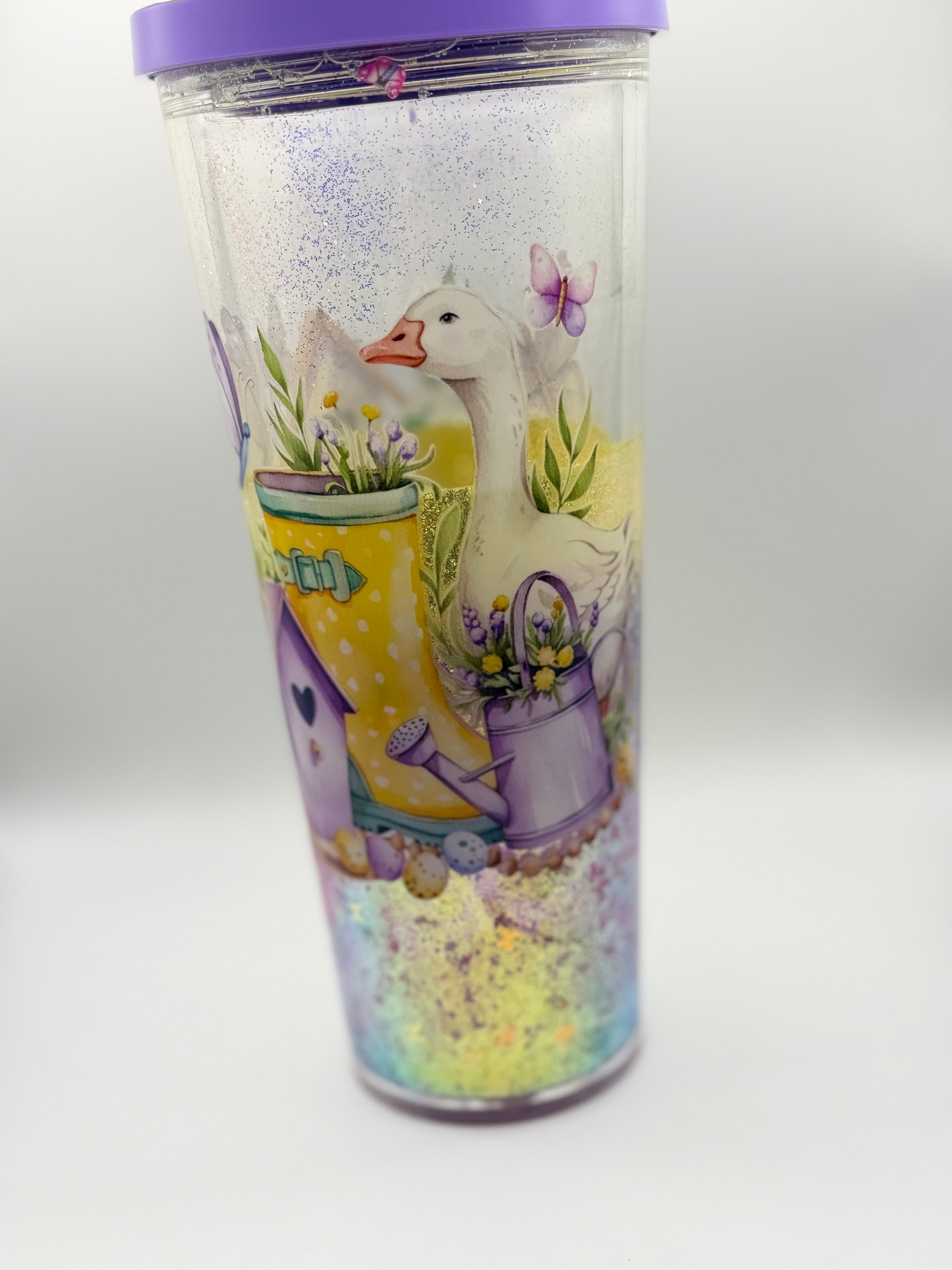 24 oz Goose with Rain Boots snow globe cup