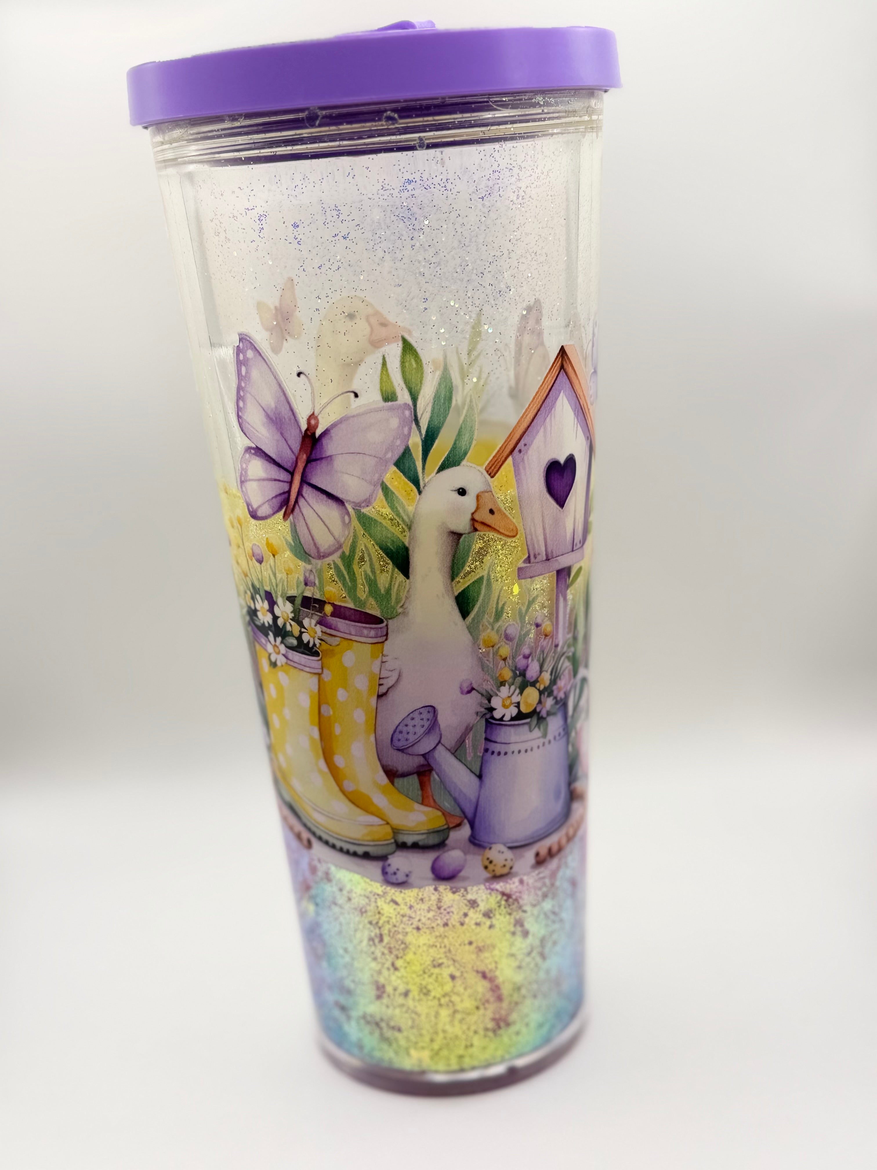 24 oz Goose with Rain Boots snow globe cup