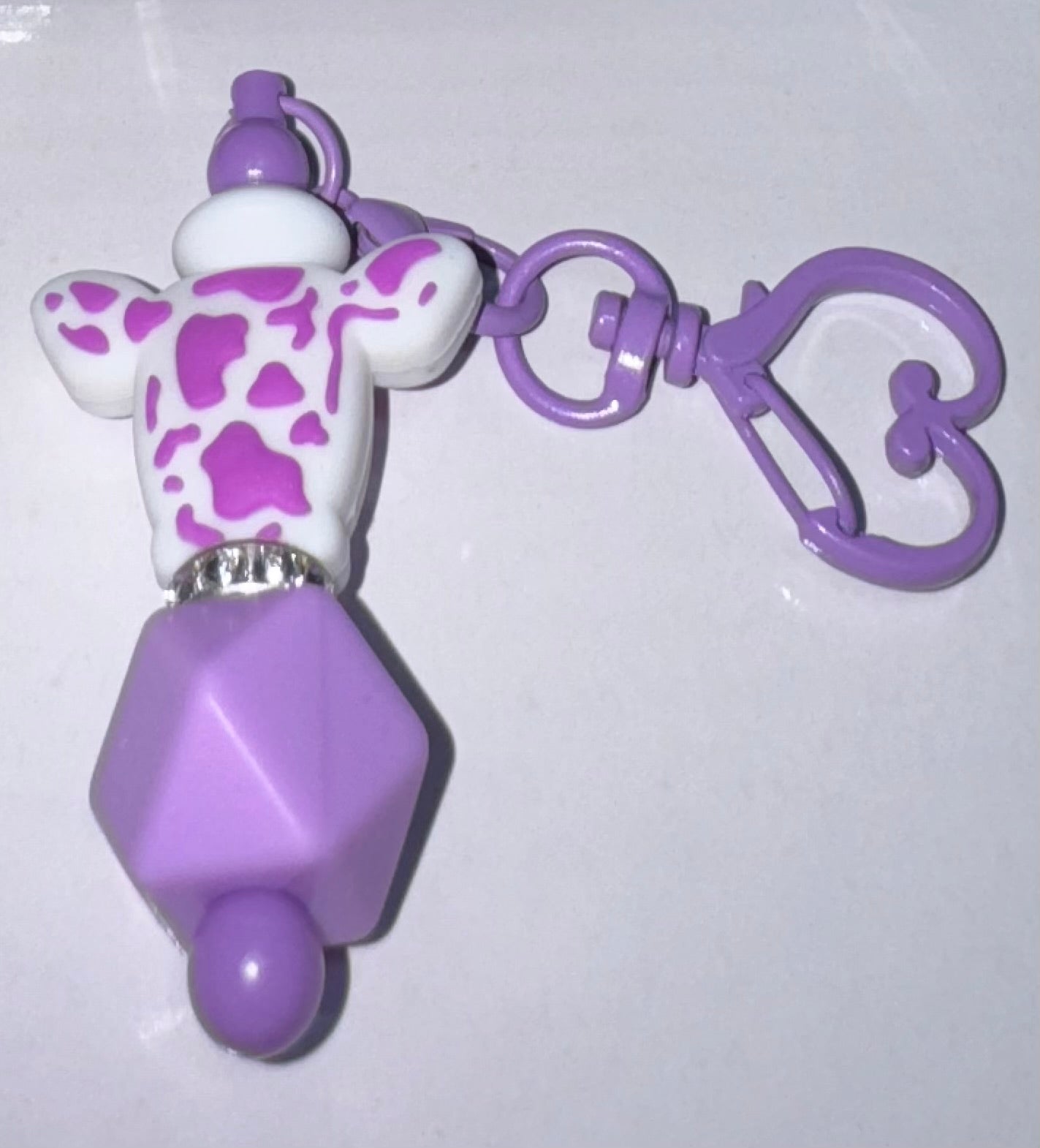 Cute cow print beaded key chain