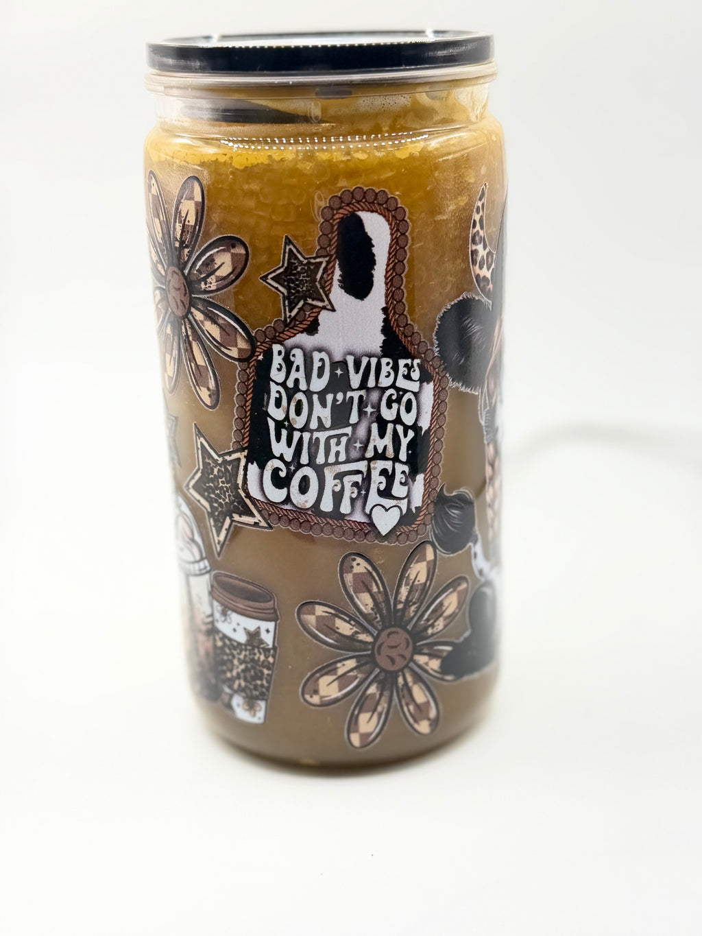 16 oz Bad Vibes Don’t Go With My Coffee snow globe cup