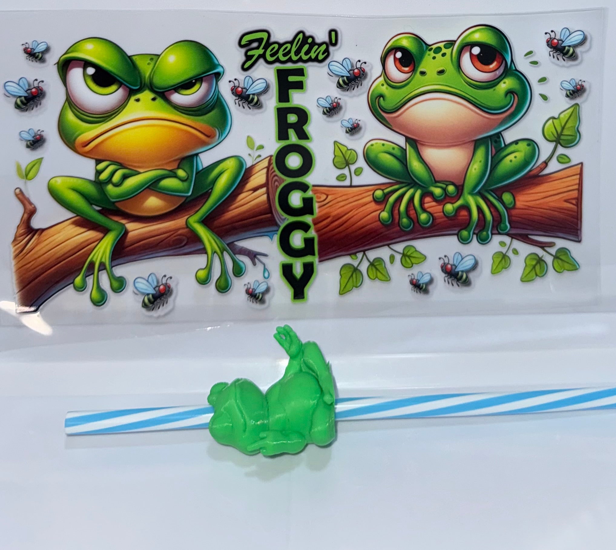 Feelin’ Froggy Wrap, Straw and Topper set