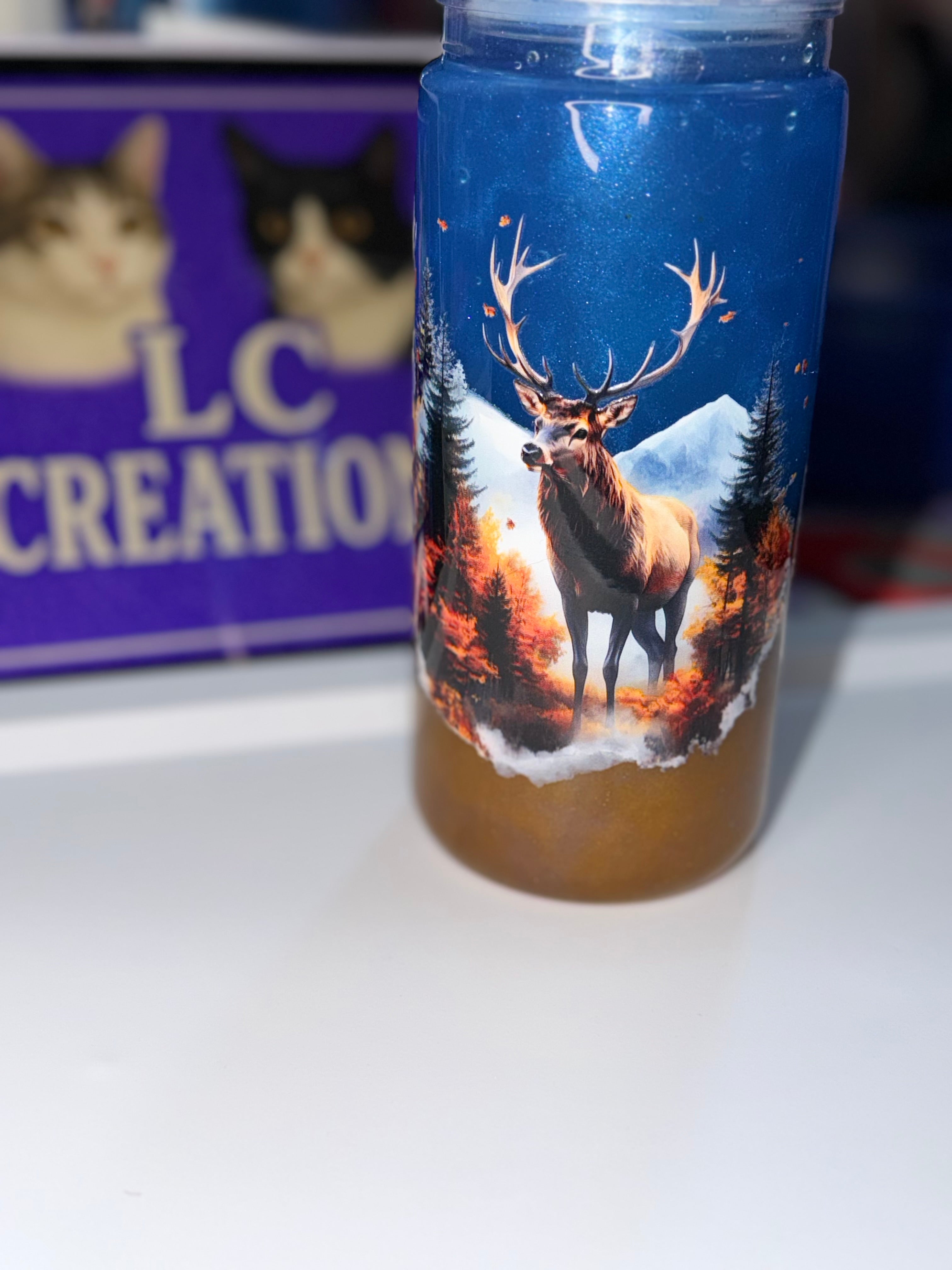 20 oz Hunting Buck lava tumbler