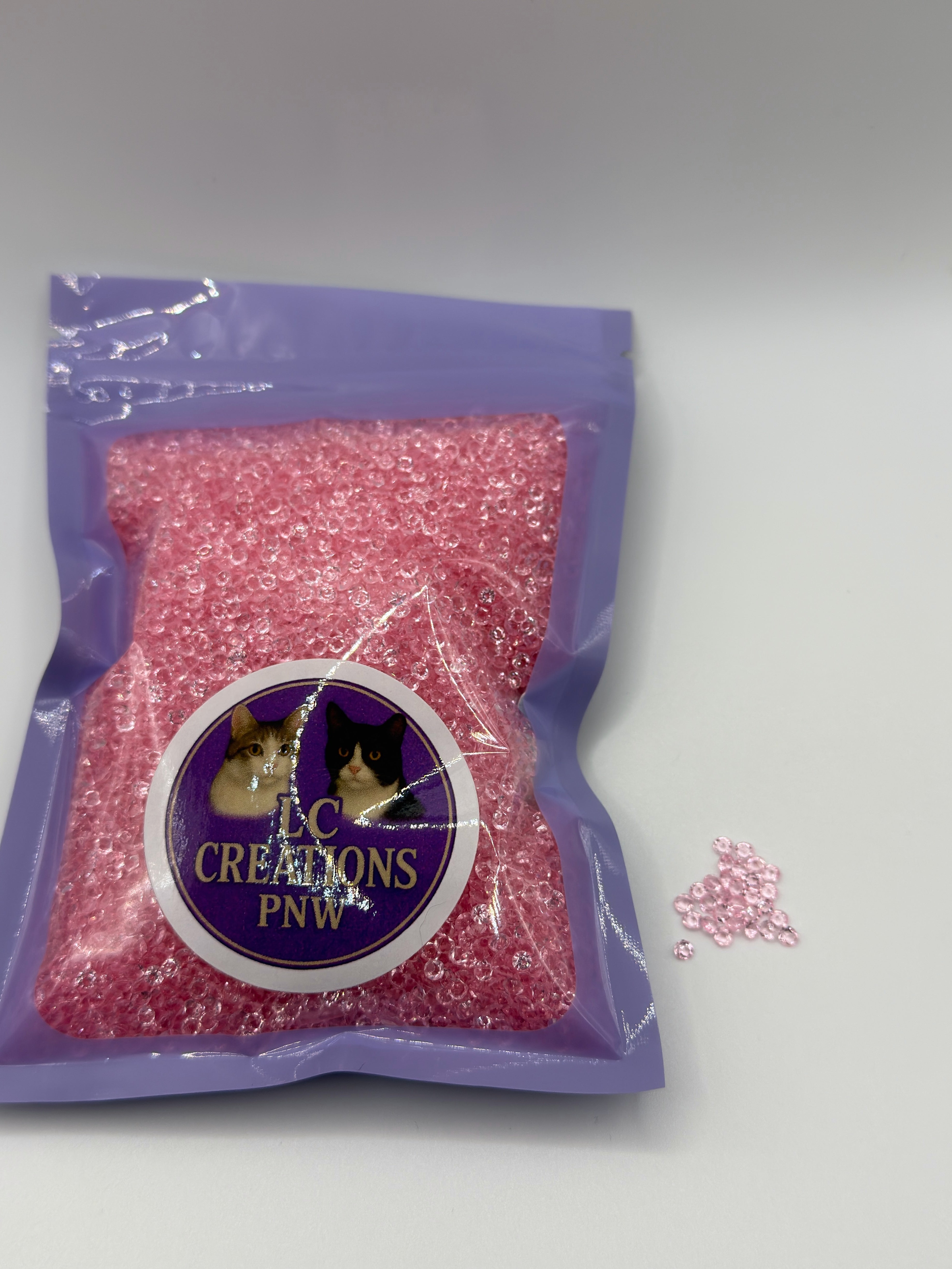 Pink Rhinestones 100 gram Bags