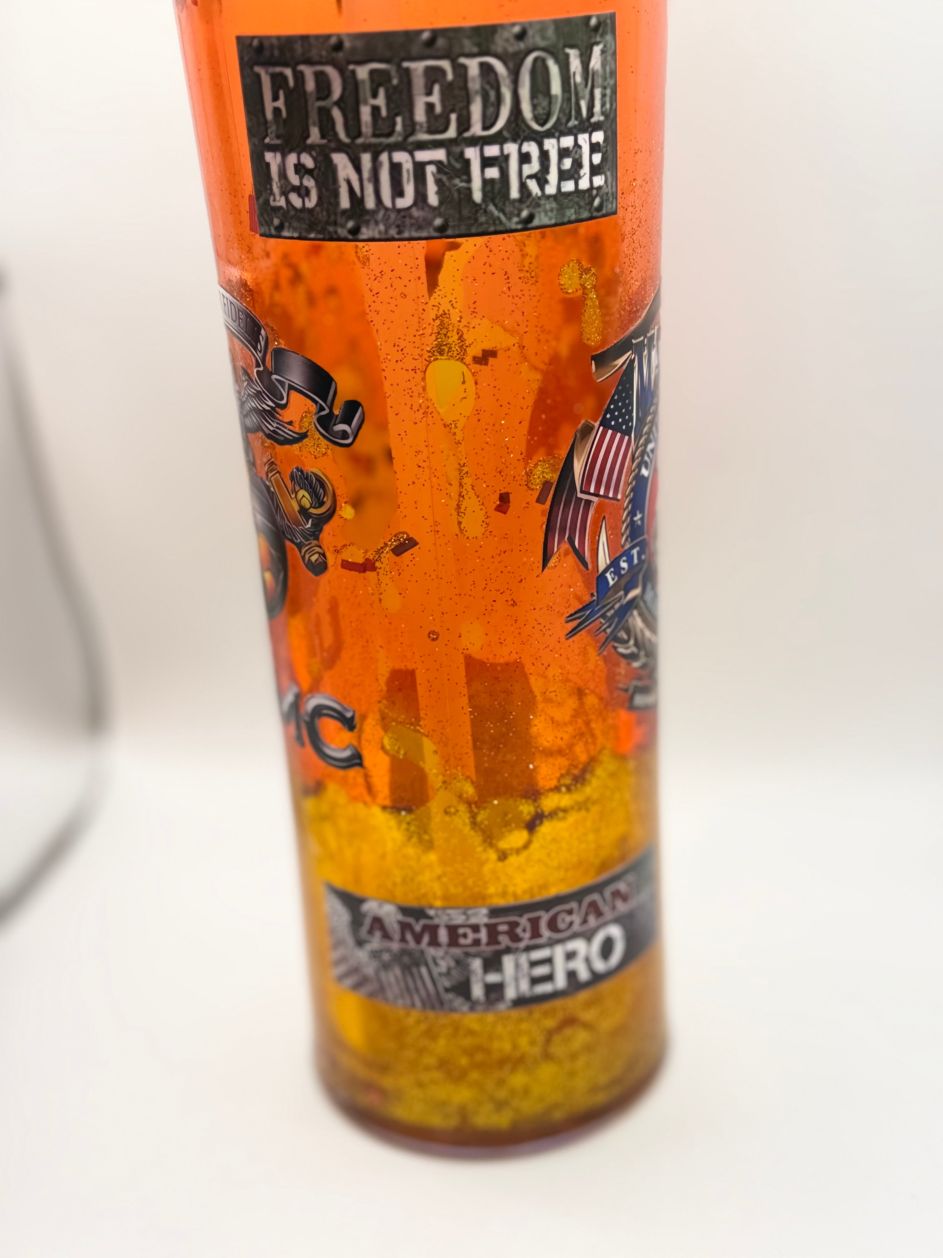 20 oz US Marine Corps snow globe Water Bottle
