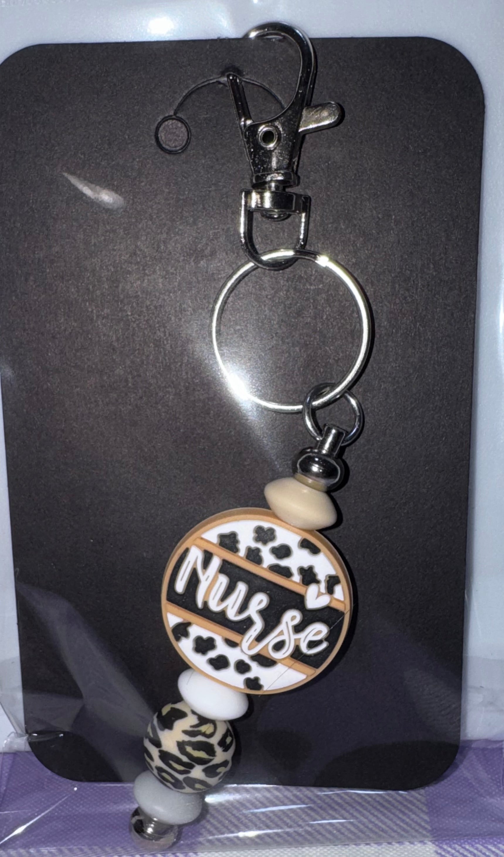 Nurse beaded keychain