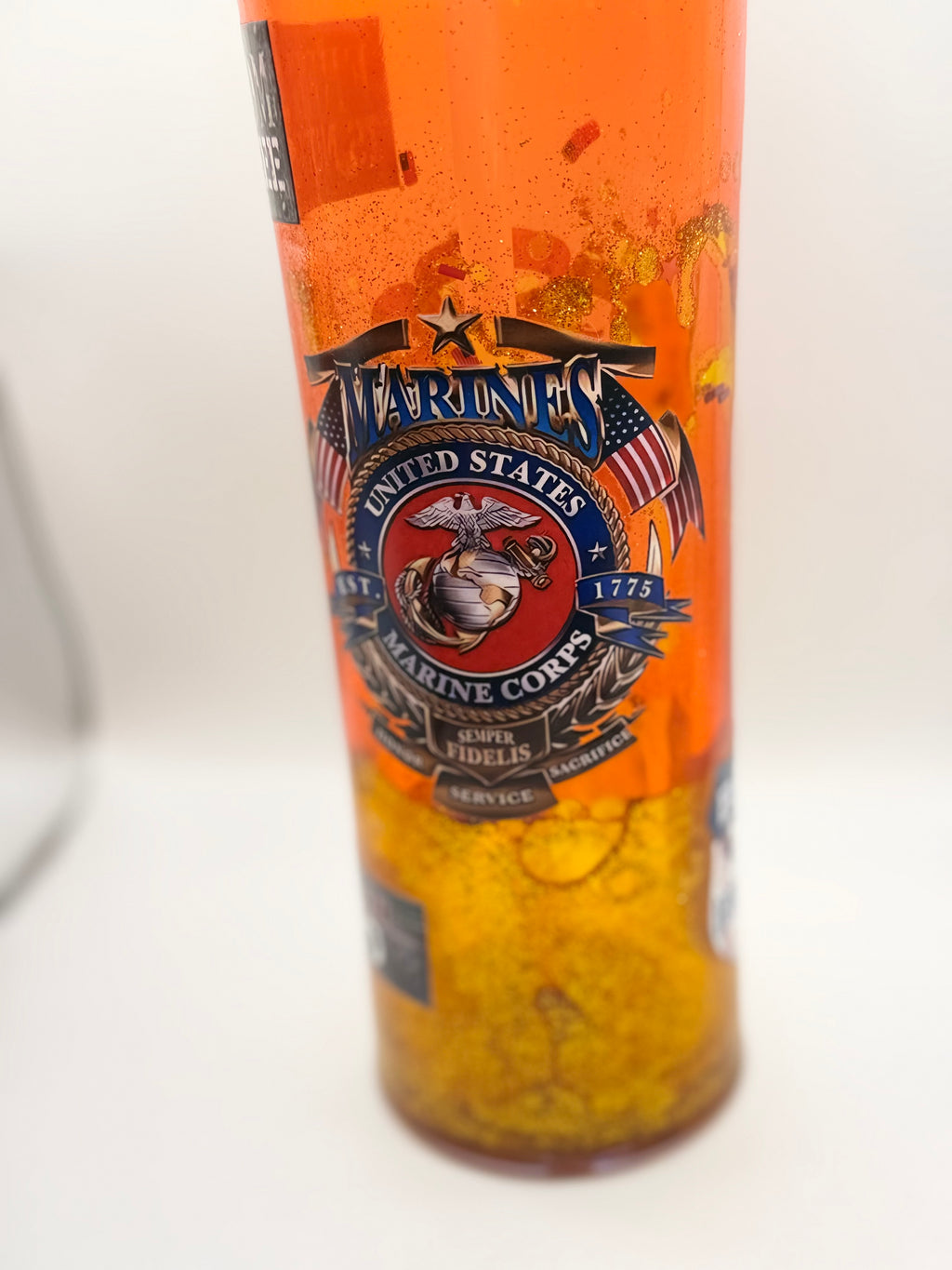 20 oz US Marine Corps snow globe Water Bottle