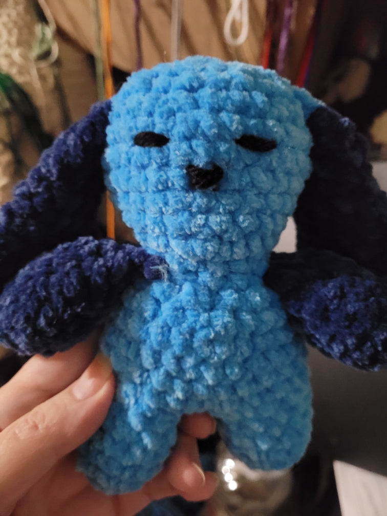Crocheted 2 tone blue bear
