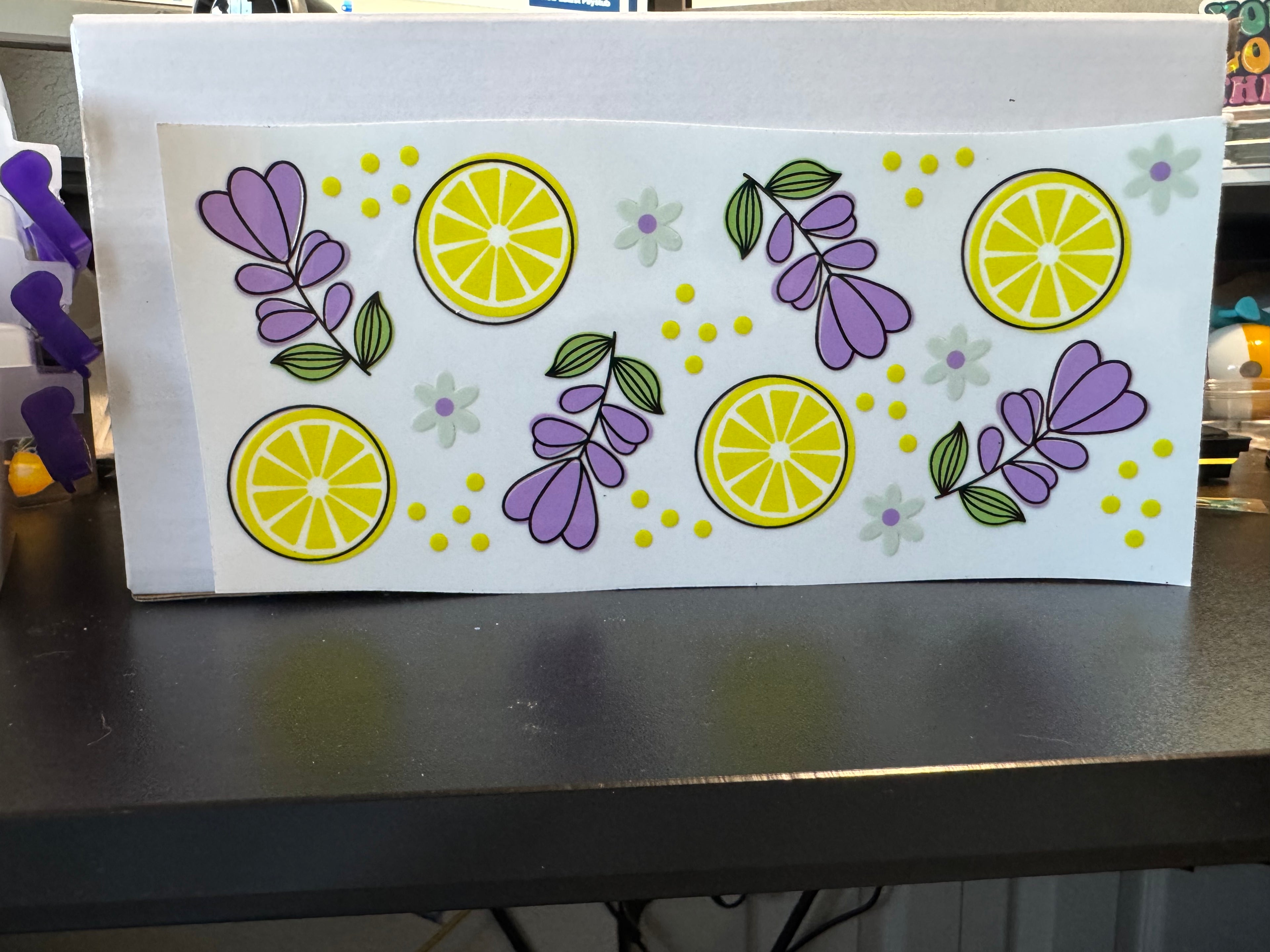 Purple flower and lemon wrap