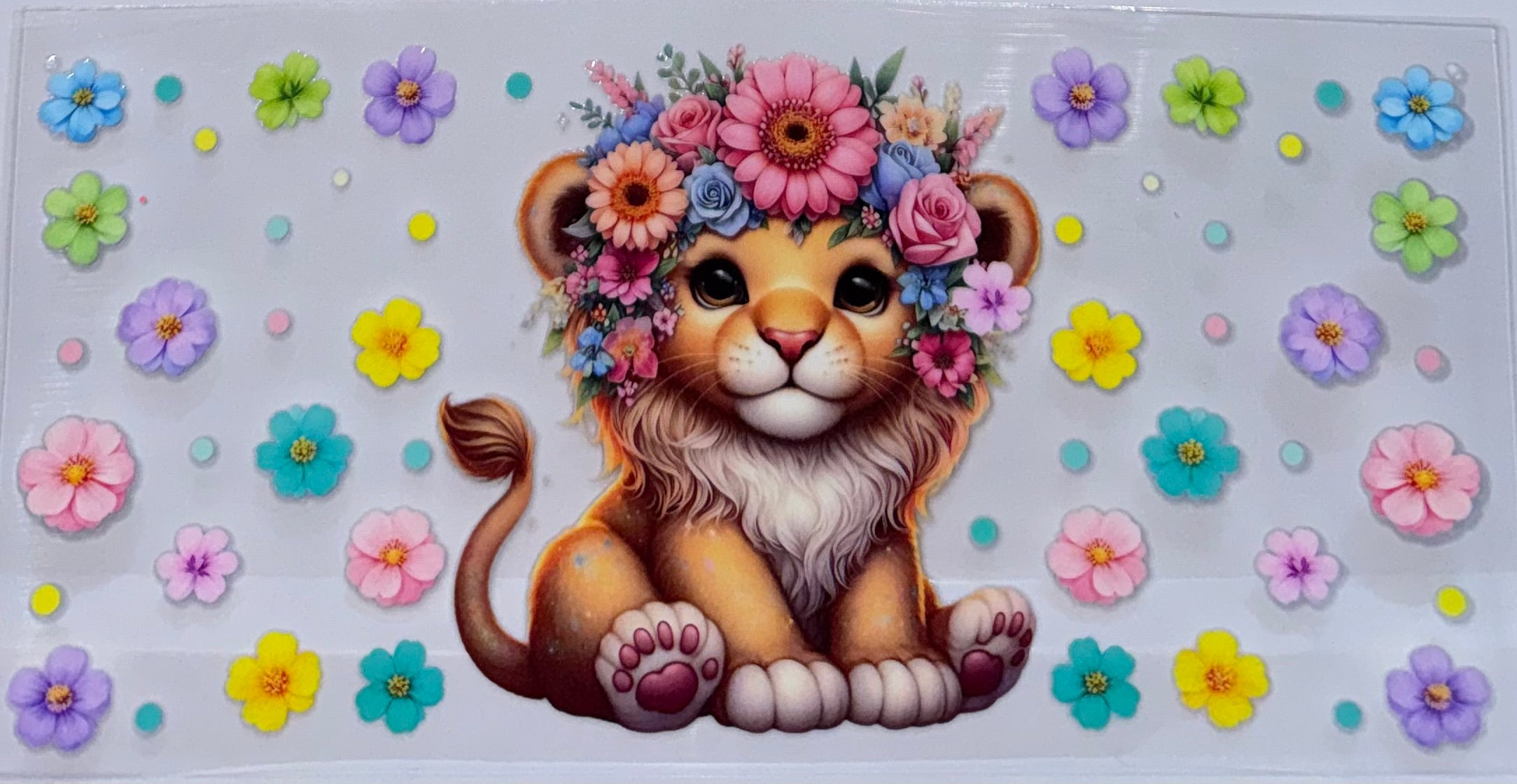 Baby Lion with Flowers Wrap