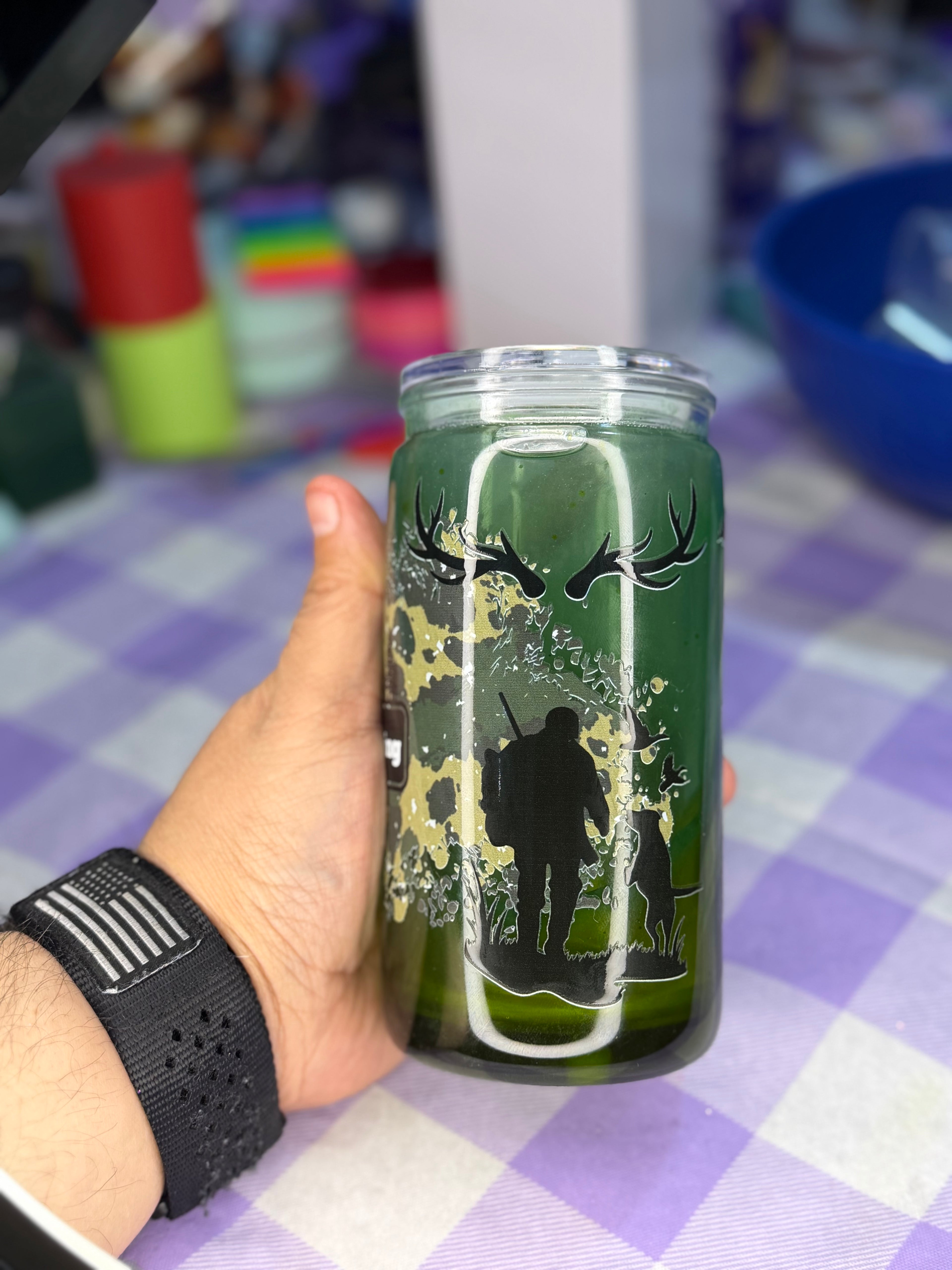 16 oz I’d Rather be Hunting Lava snow globe cup