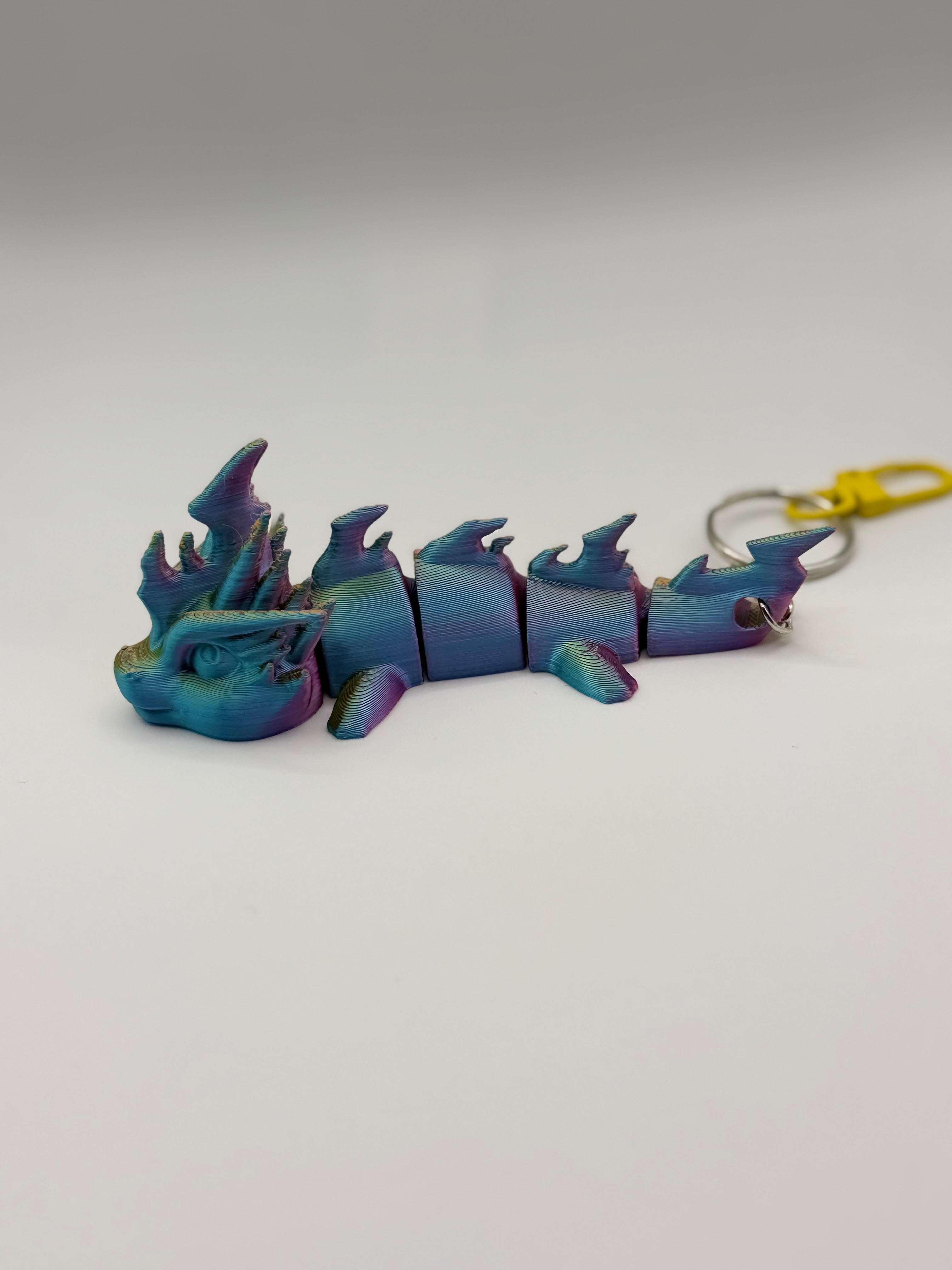 3D Articulated Dragon Key Chain