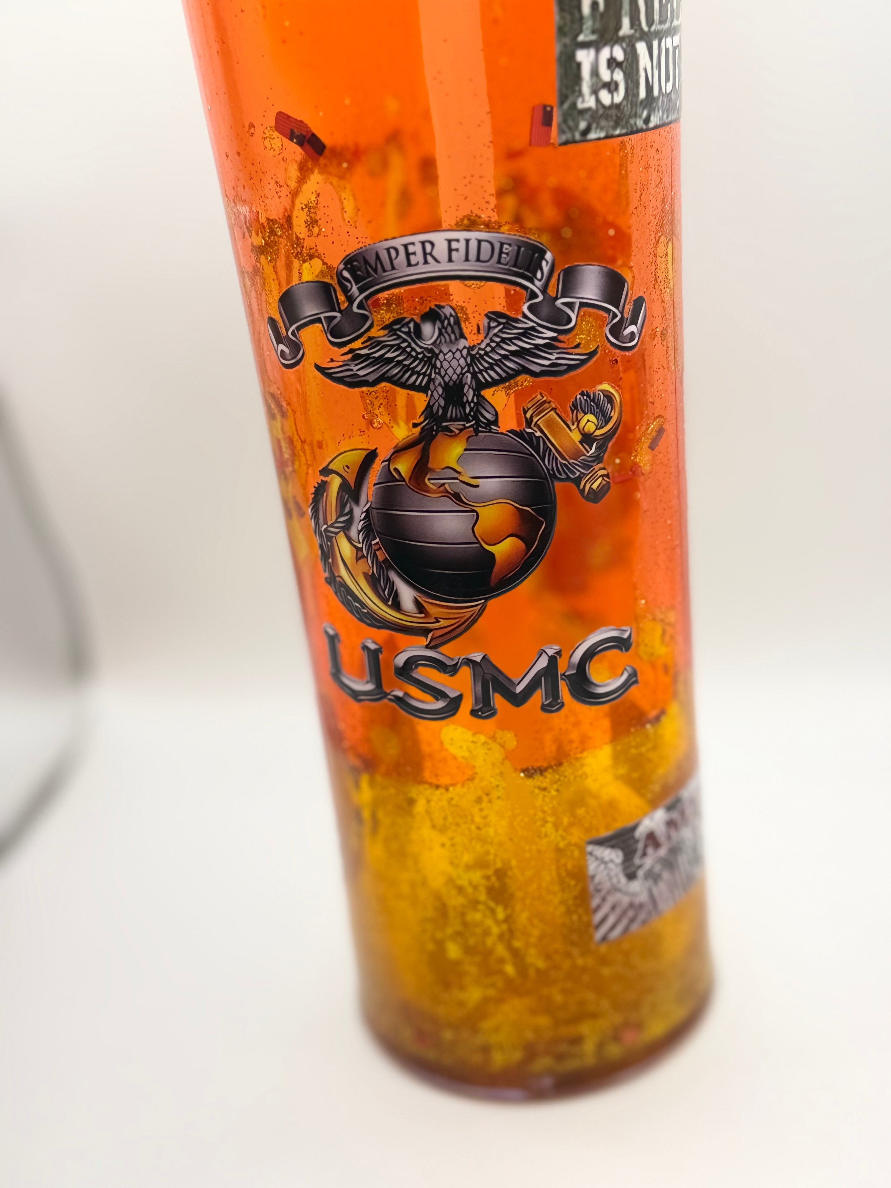 20 oz US Marine Corps snow globe Water Bottle