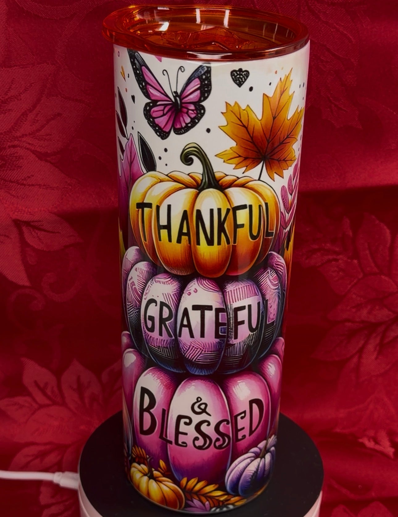 Thankful Grateful Blessed Stainless tumbler