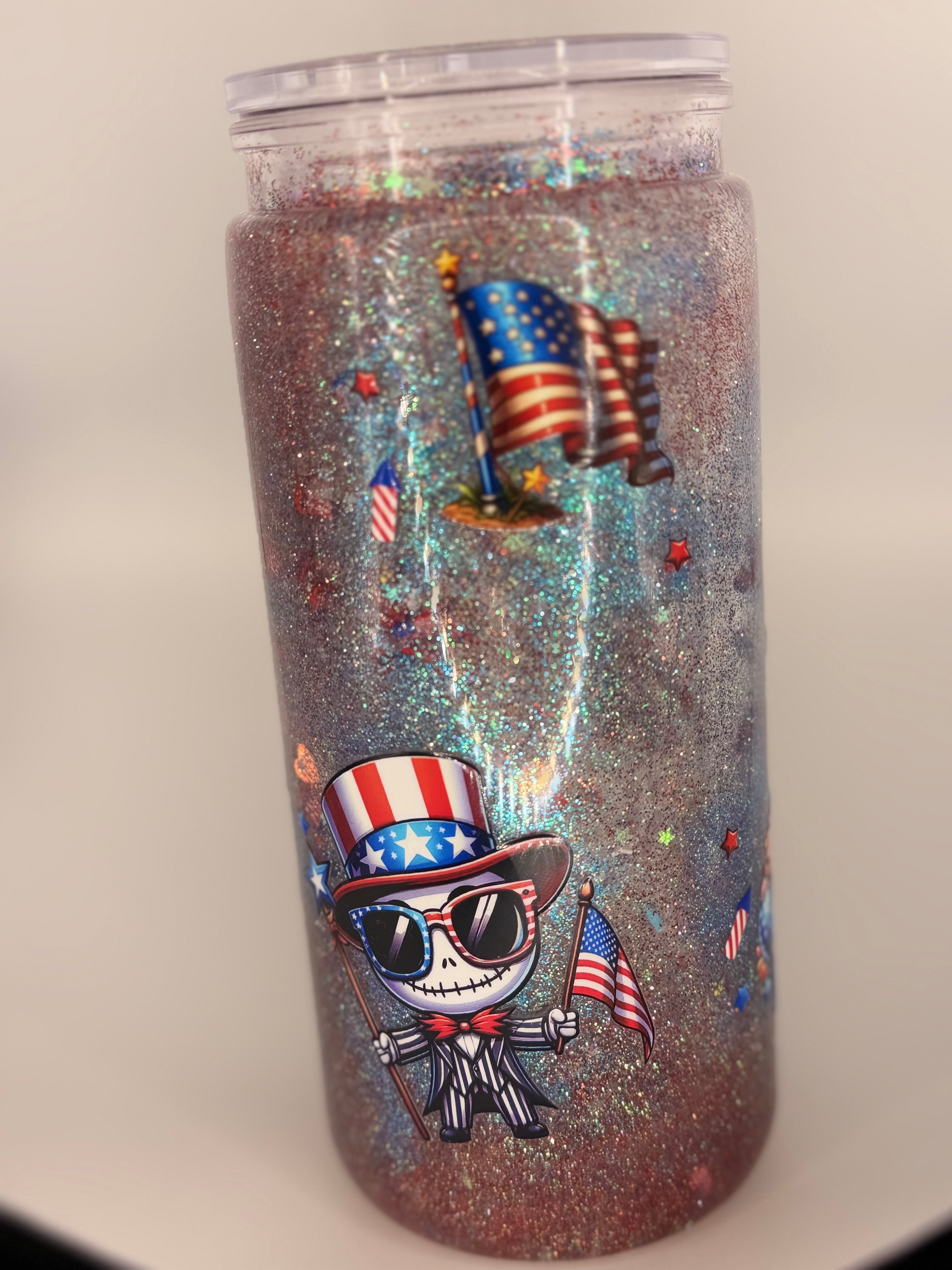 20 oz Patriot Jack S snow globe cup