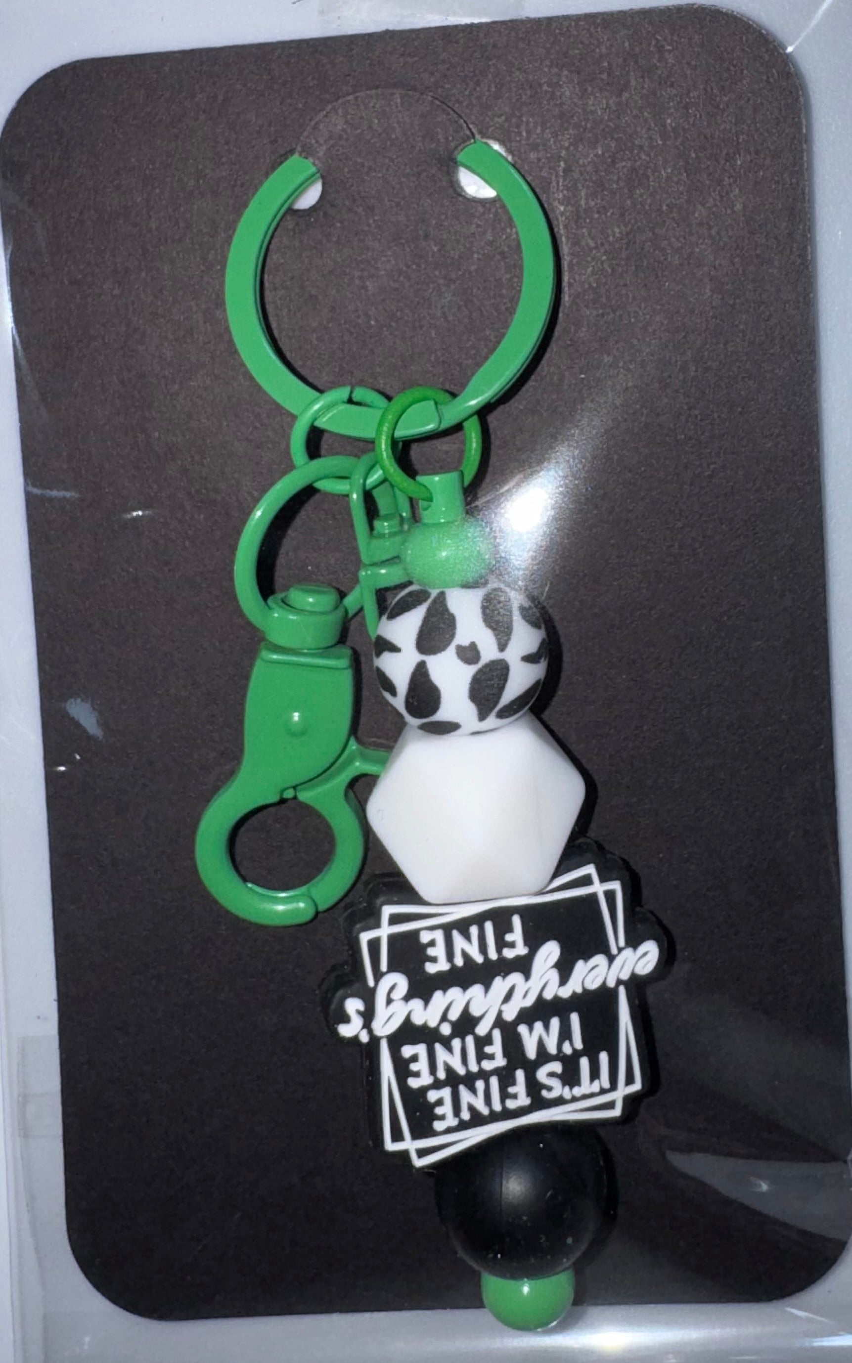 It’s fine, I’m fine, everything’s fine beaded keychain