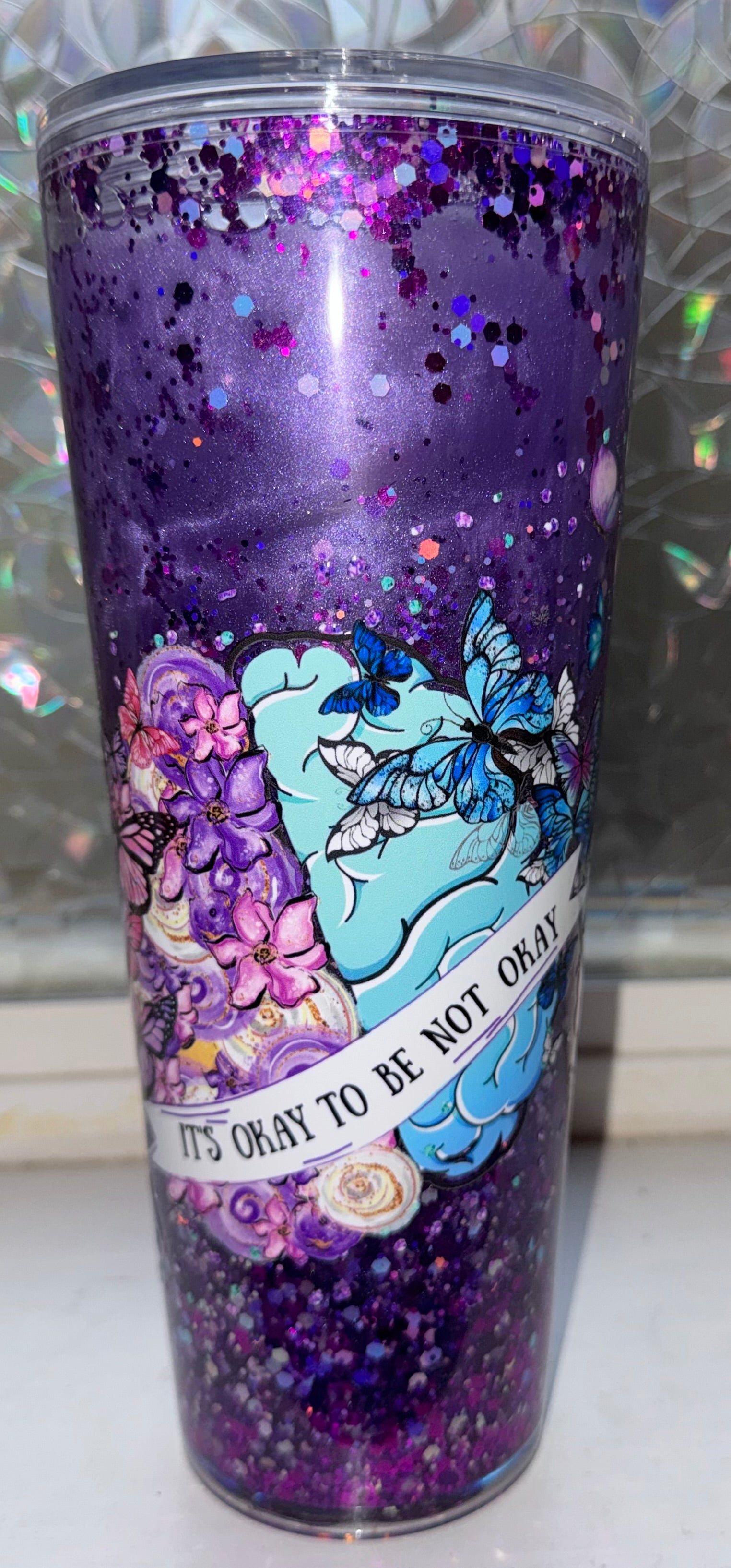 24 oz Its ok to not be ok Waterfall tumbler