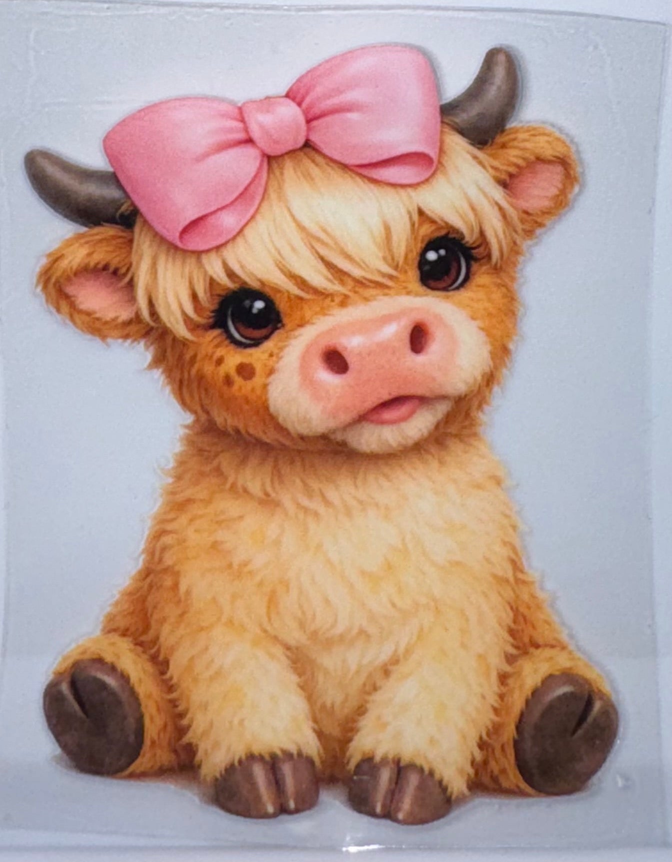 Cow with pink bow decal