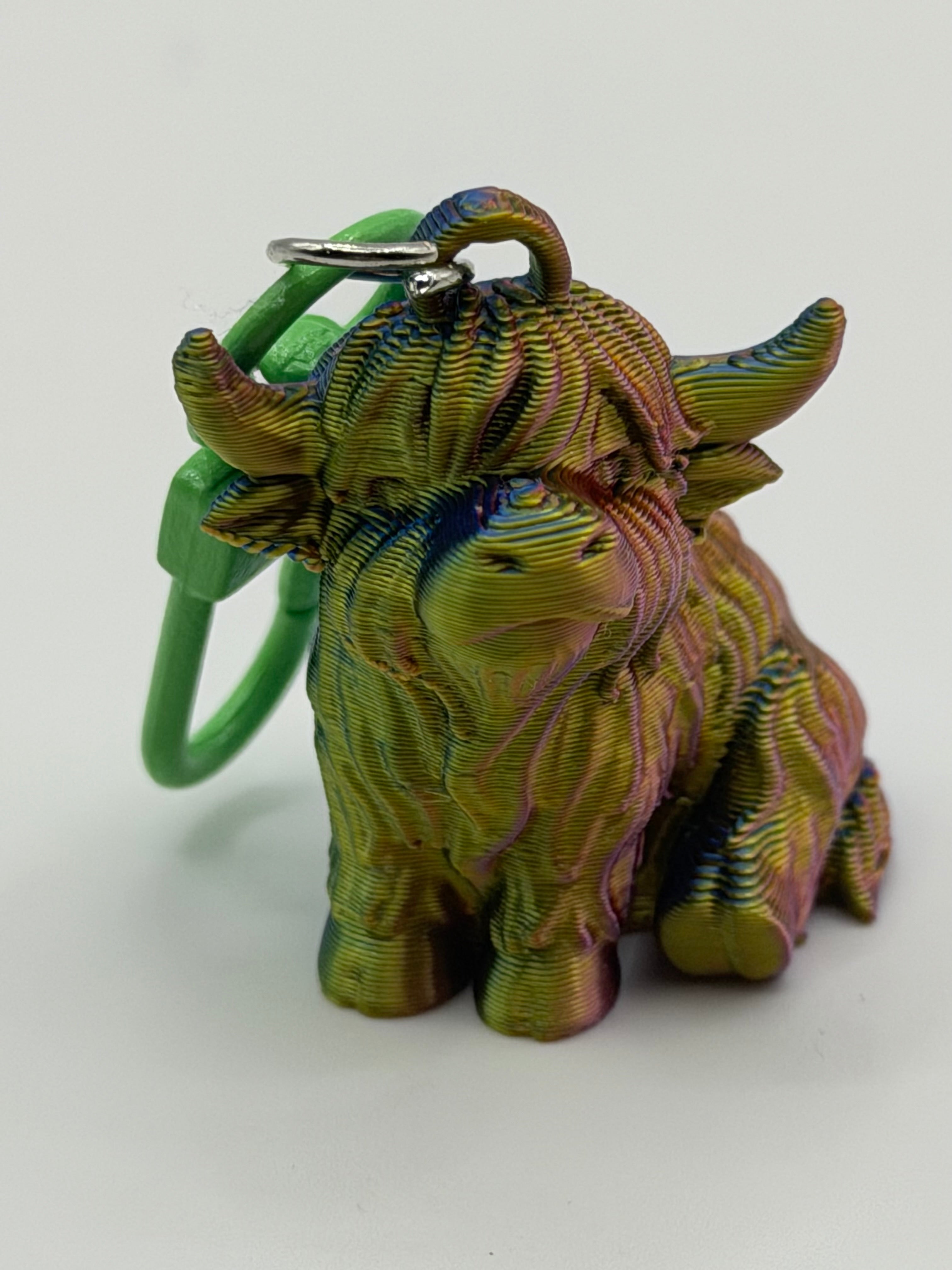 3D Printed Mini Highland Cow keychain