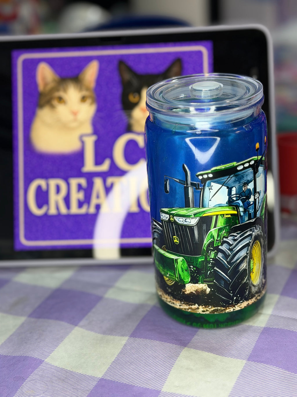 16 oz J Deere lava snow globe cup