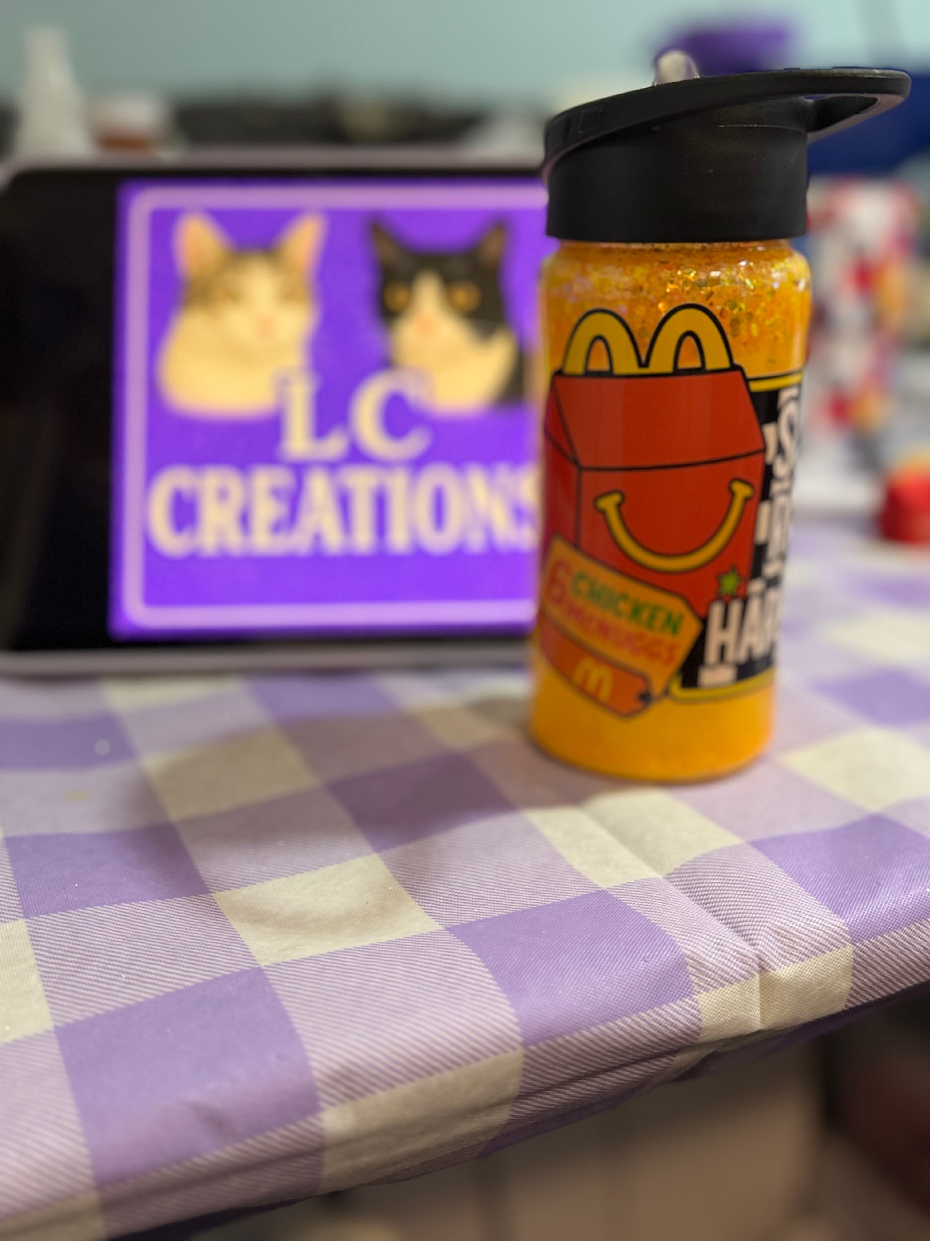 10 oz Suspect runs on Happy Meal snow globe cup