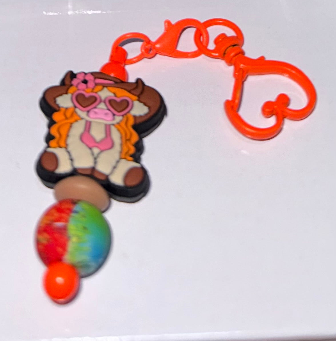 Cow in bikini beaded key chain
