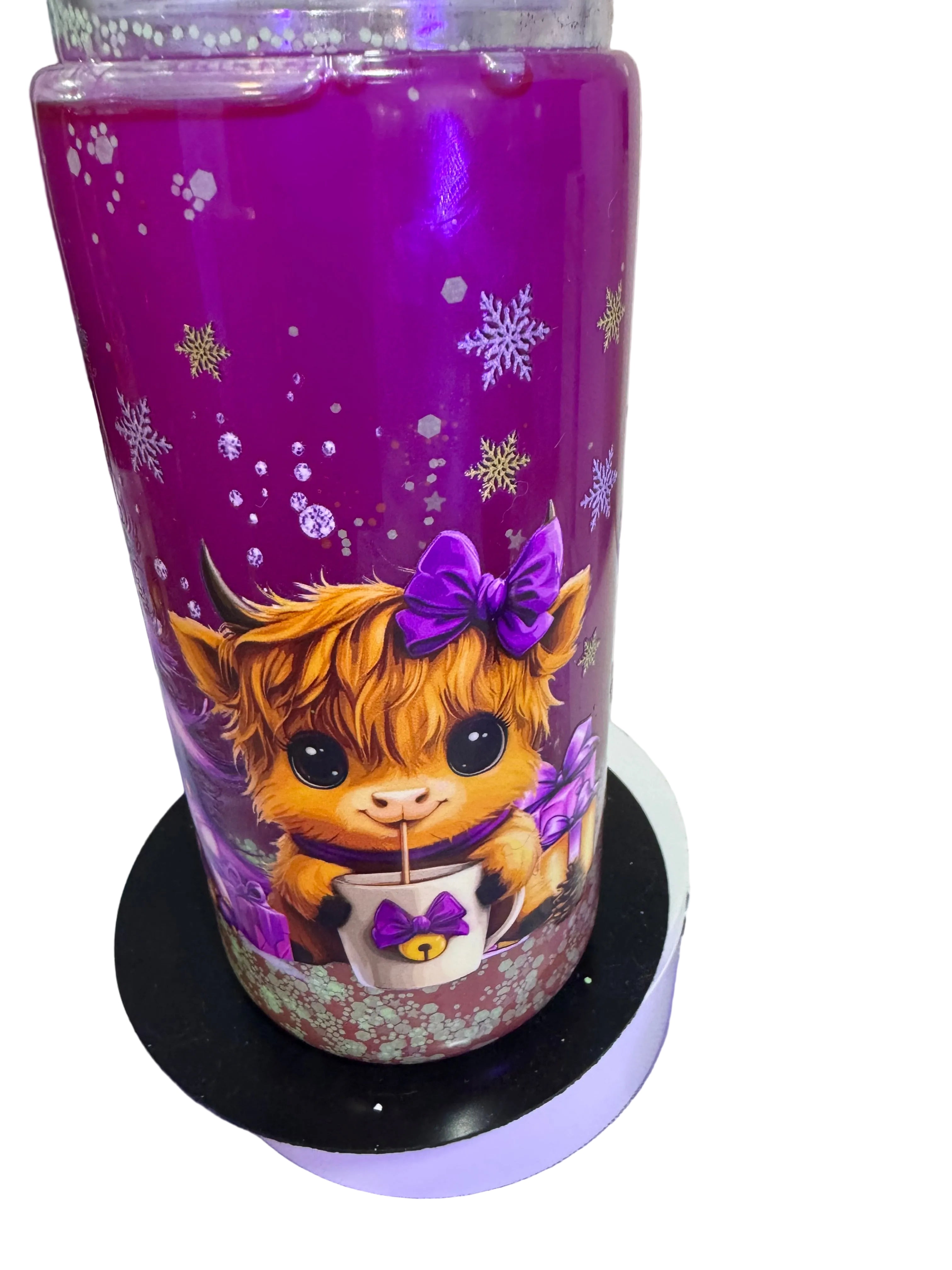 20 oz Christmas cow lava tumbler