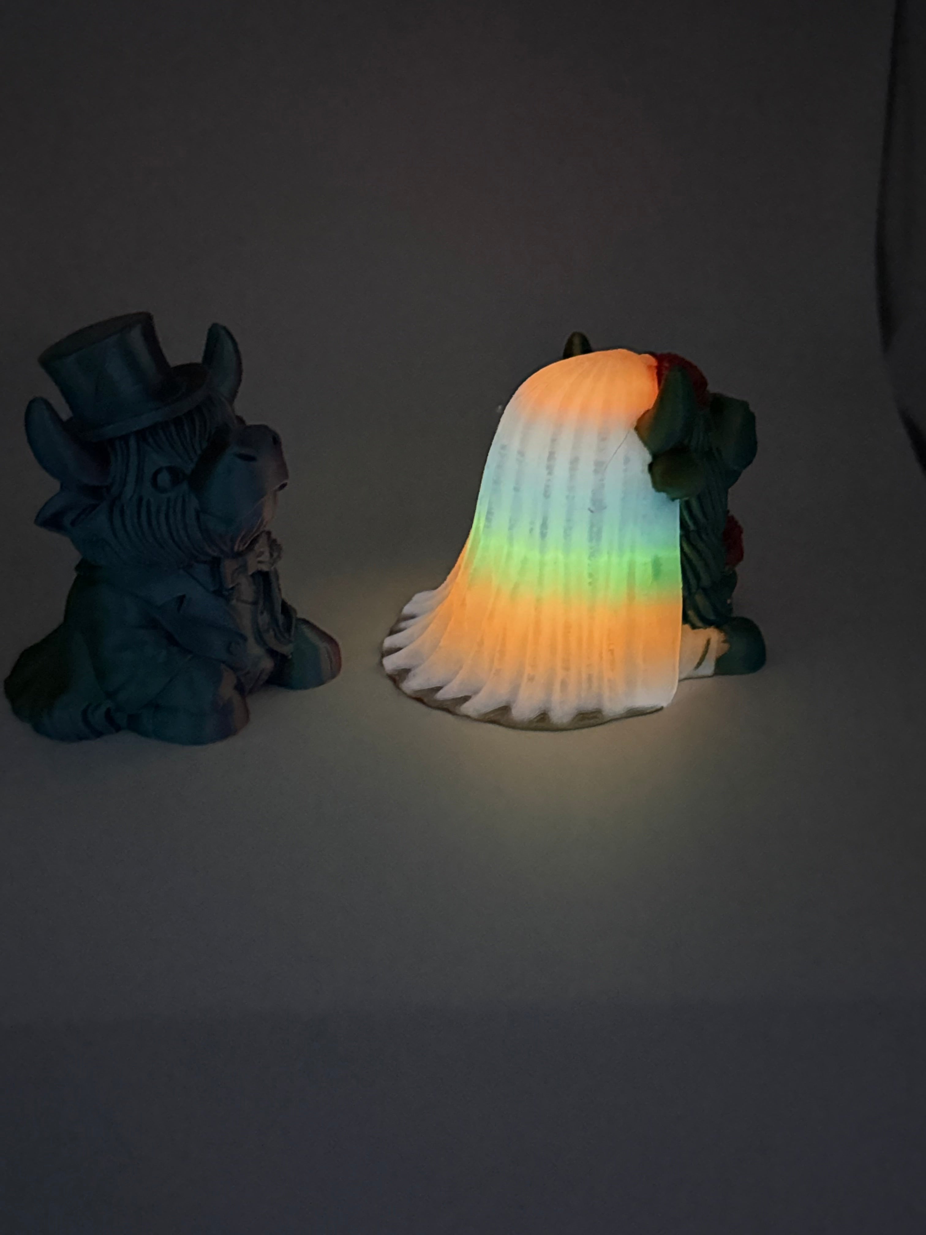 3D Highland Cow Bride and Groom multi color