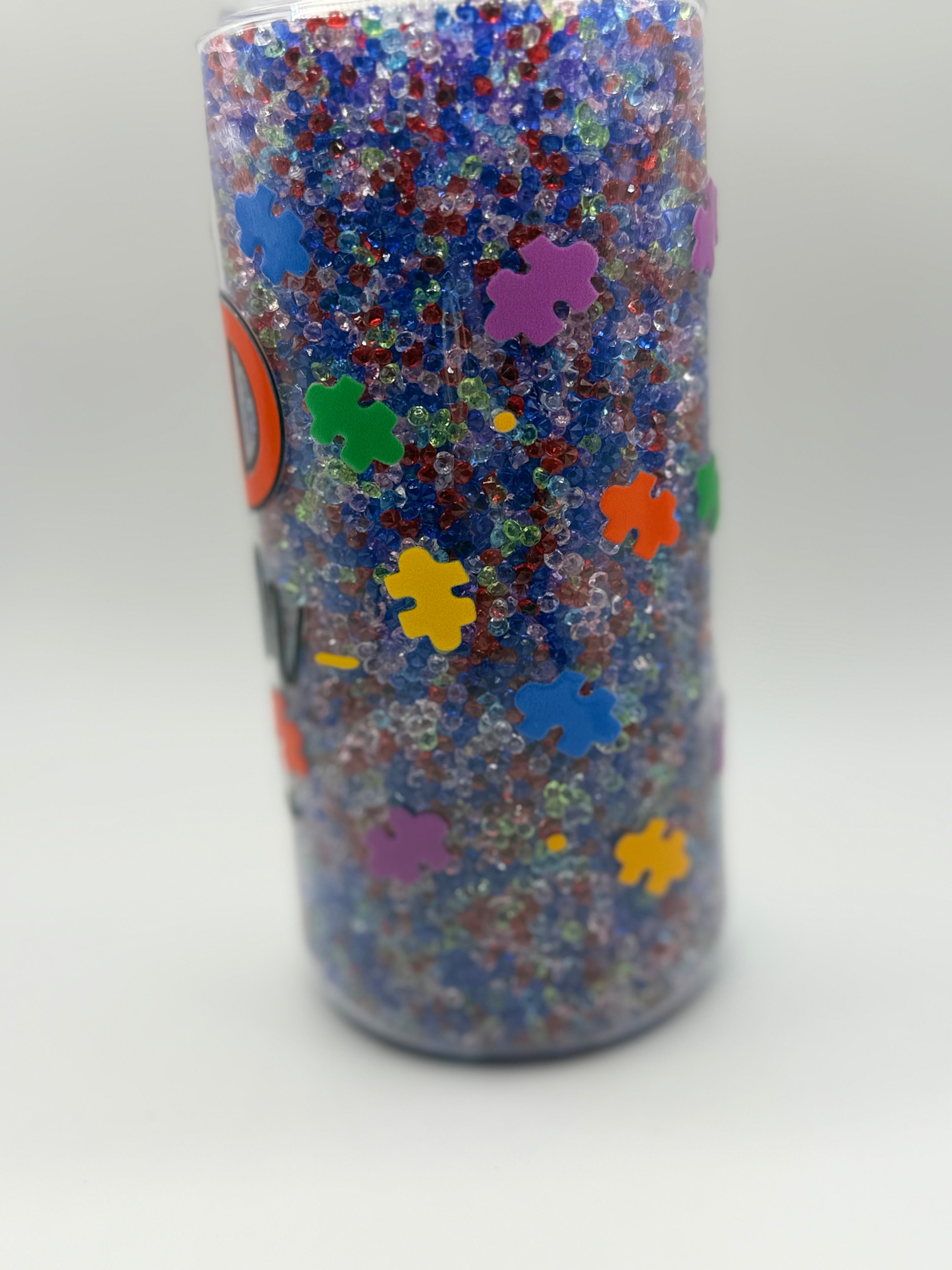 20 oz Proud Autism Mom snow globe cup