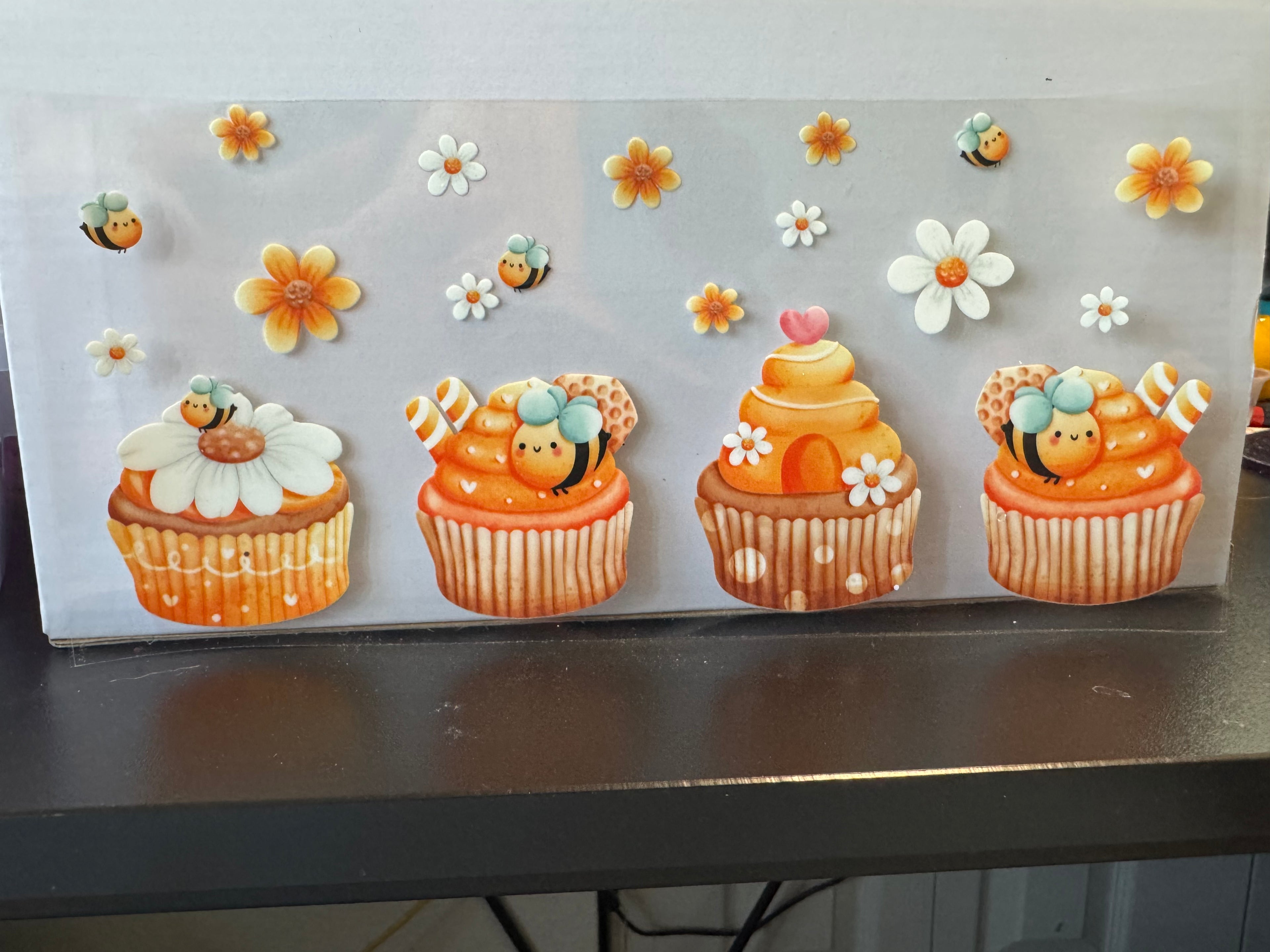 Honey bees and cupcakes wrap