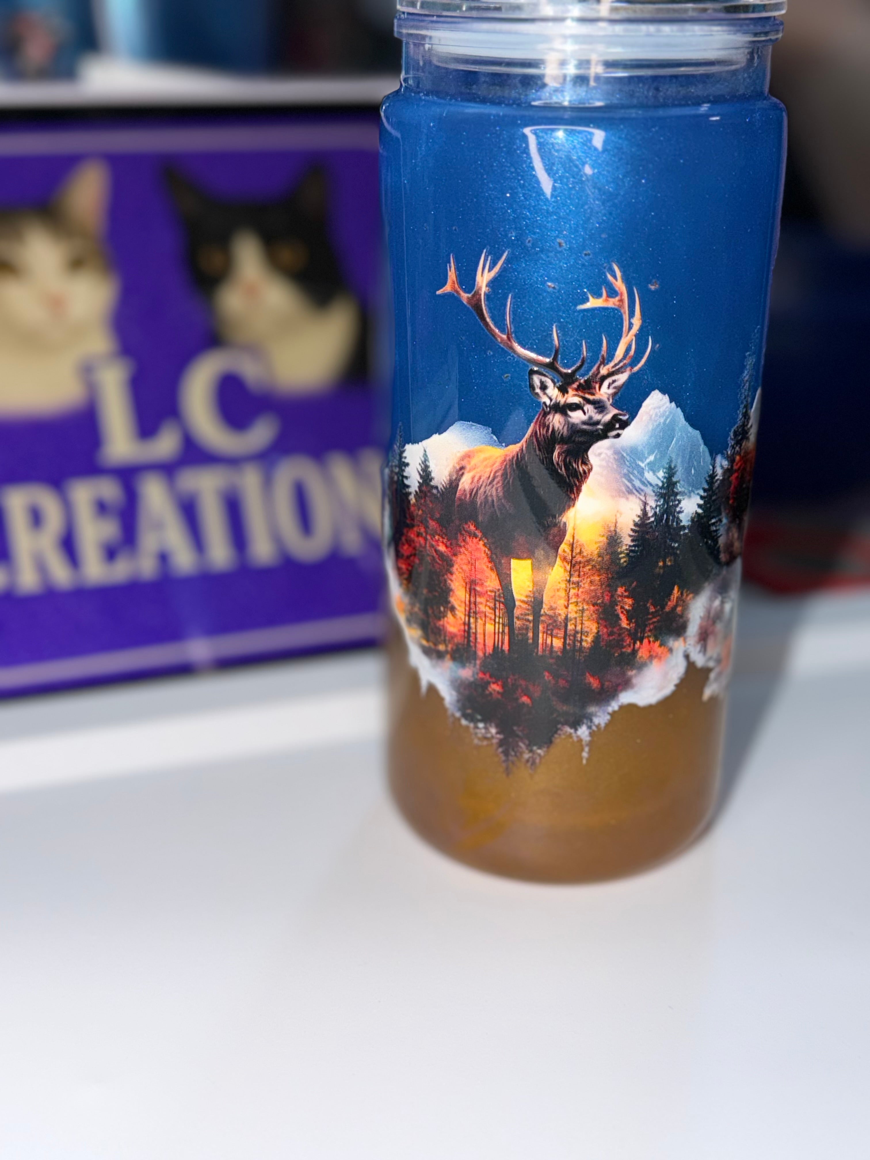 20 oz Hunting Buck lava tumbler