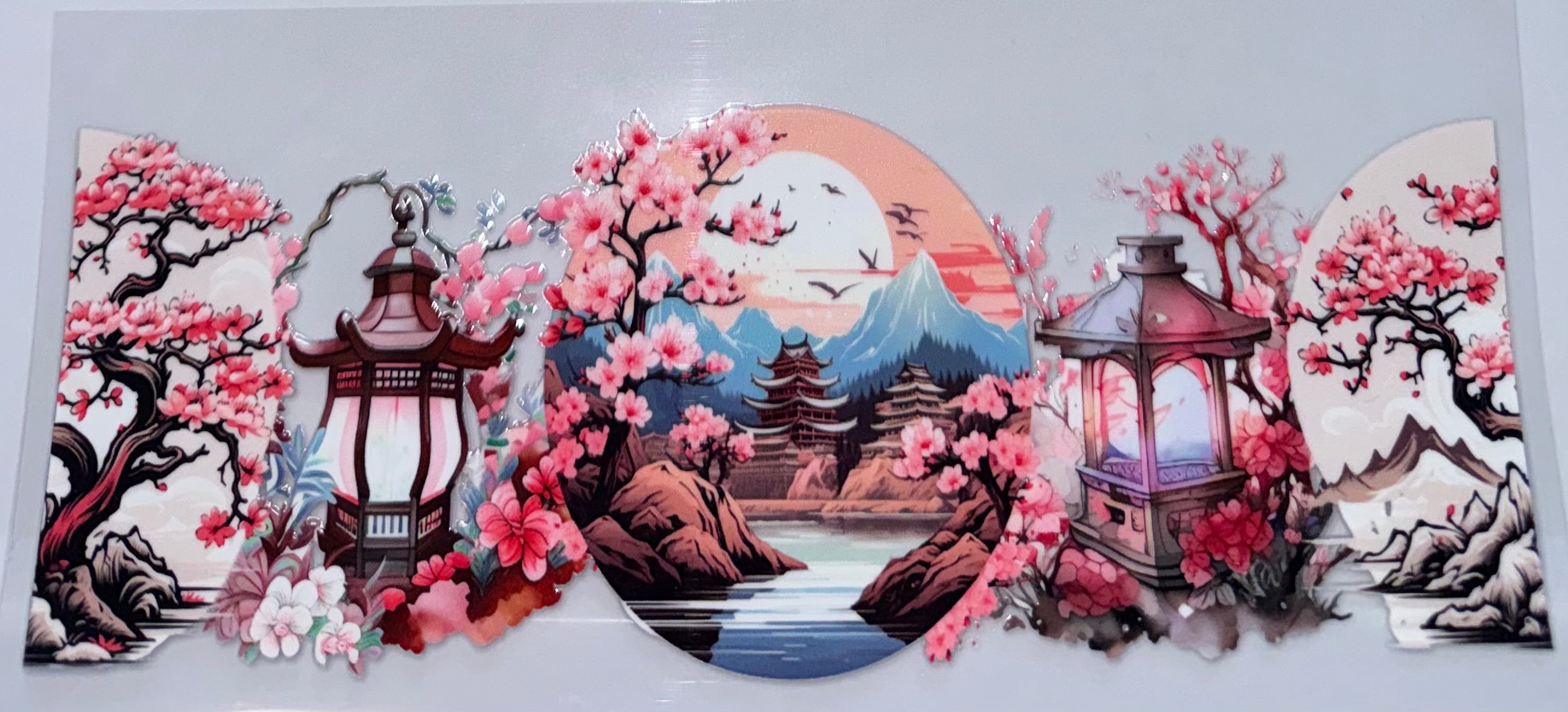 Japanese Pagoda and Cherry Blossoms wrap