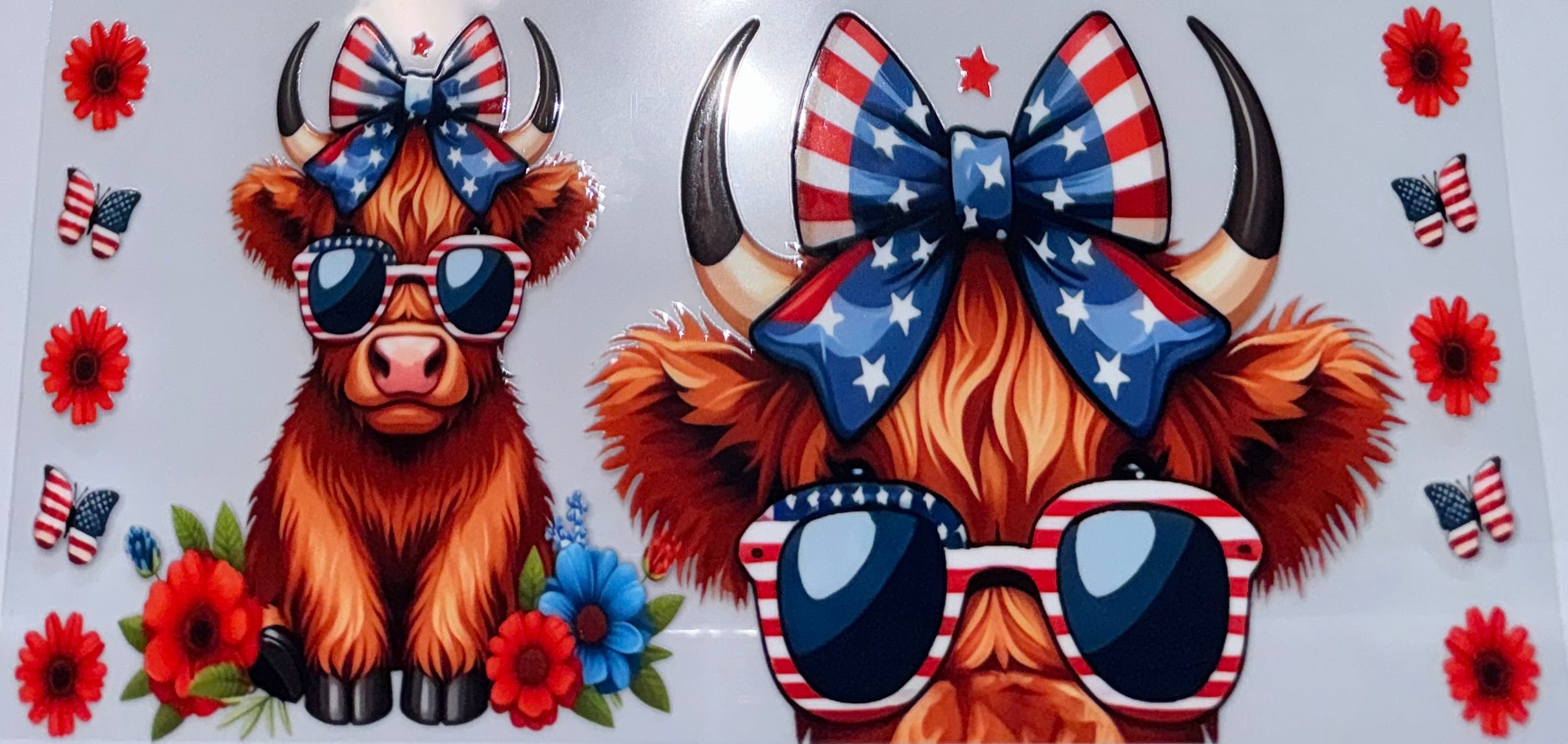Patriotic Cow with Sunglasses wrap